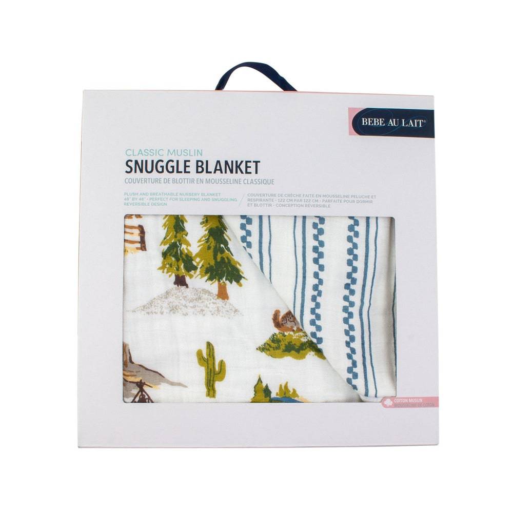 Wyoming + Western Stripe Premium Cotton Snuggle Blanket Snuggle Blanket Bebe au Lait