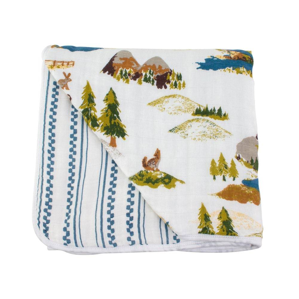 Wyoming + Western Stripe Premium Cotton Snuggle Blanket Snuggle Blanket Bebe au Lait