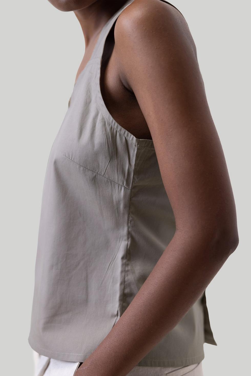 Crossback Tank Top - Poplin Ecru