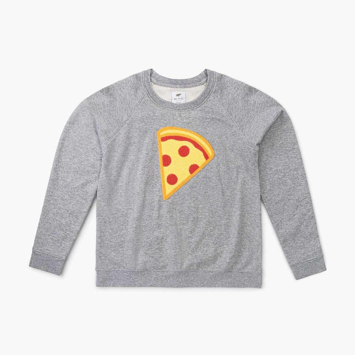 Adult Embroidered Crewneck Sweatshirt - Pizza Slice