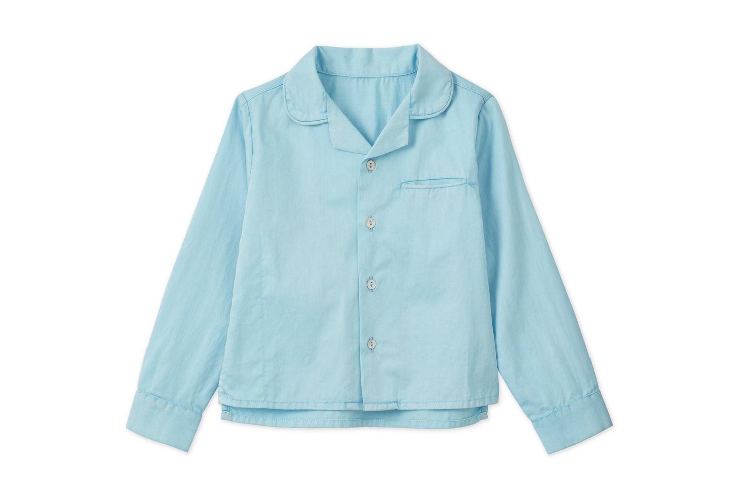 Baby LS Organic Cotton Woven Collared Shirt - Sky Blue