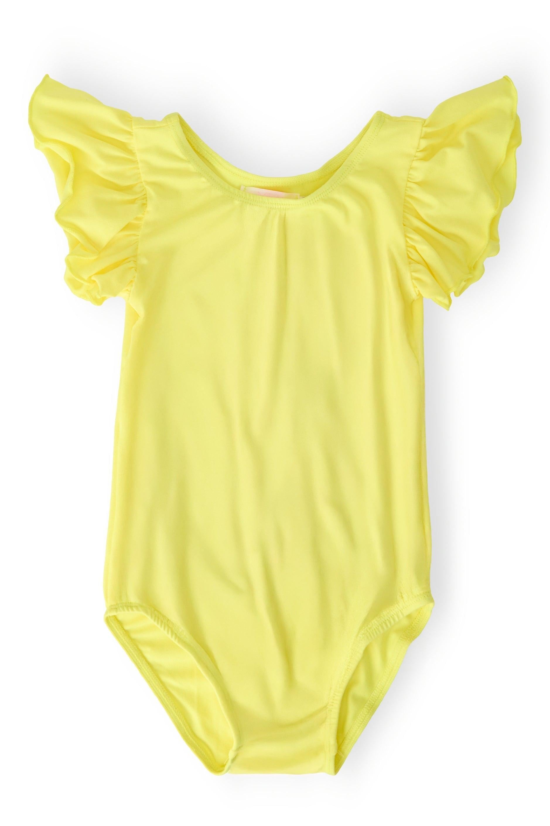 Yellow S/S Flutter Sleeve Leotard
