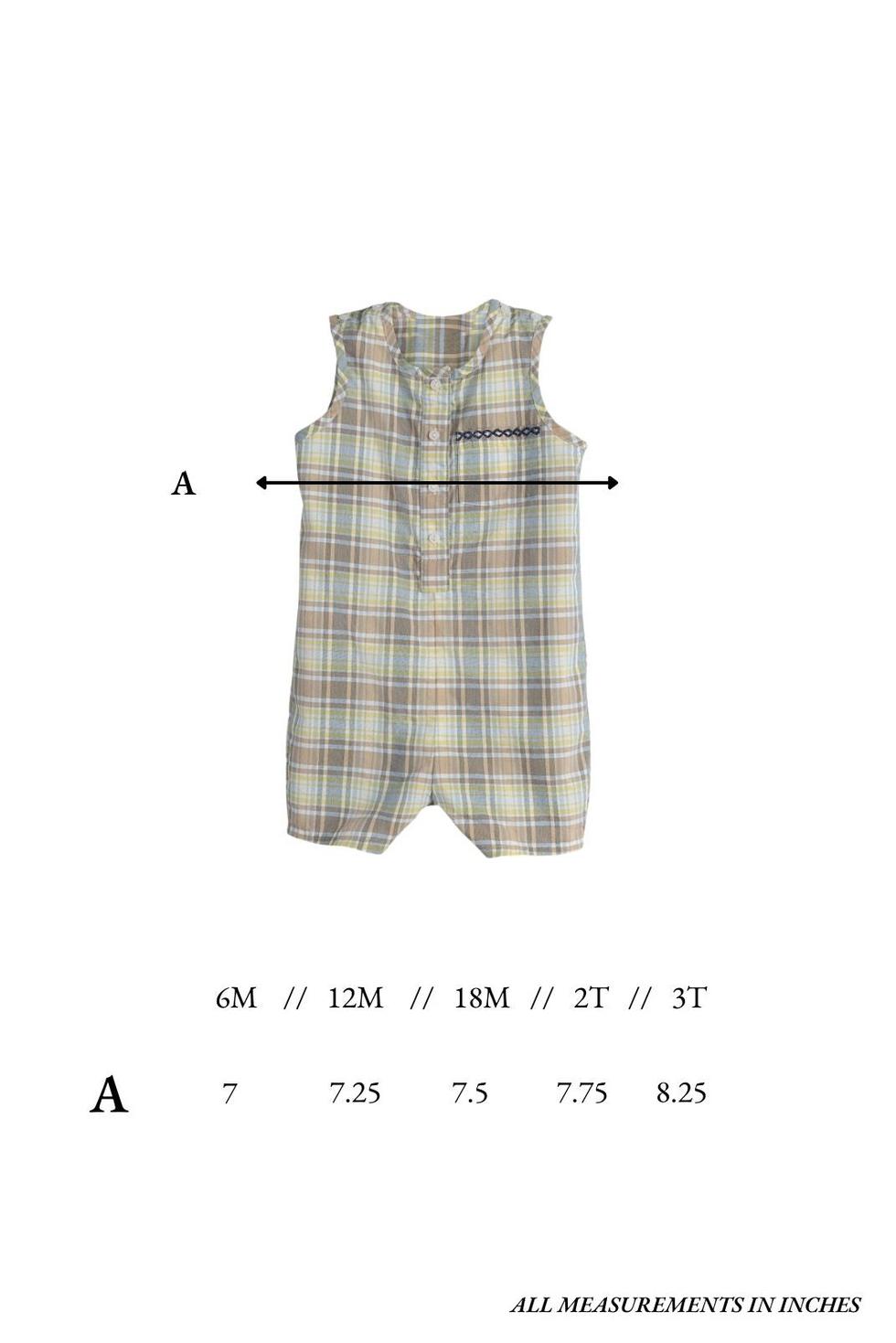 Johnny Romper in Lemon Sky Check