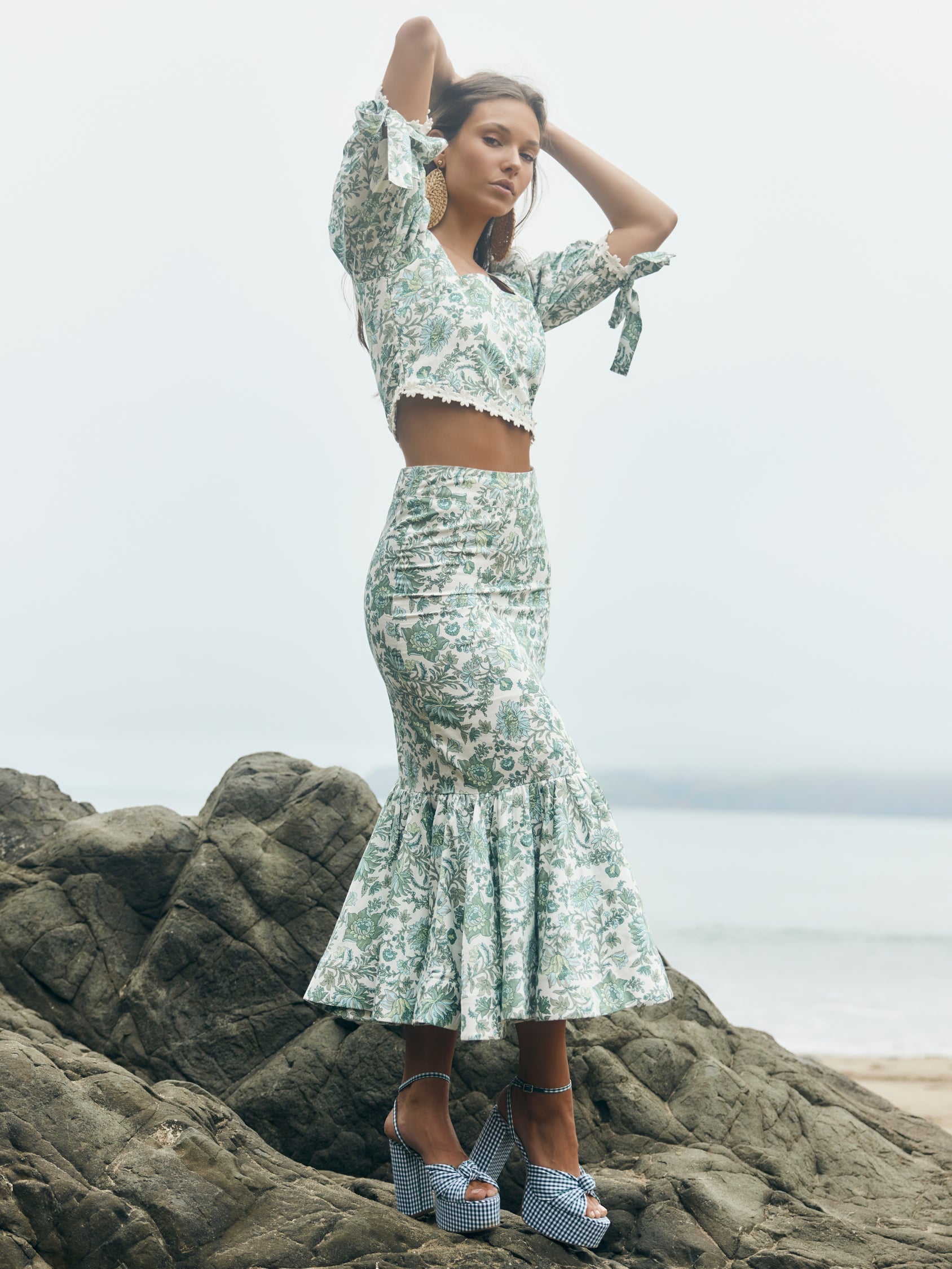 Patsy Pencil Skirt - Sweetgreen Floral