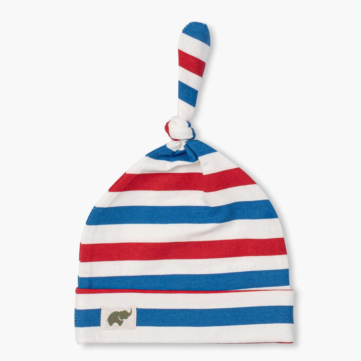 Top Knot Cap - Red White + Cute