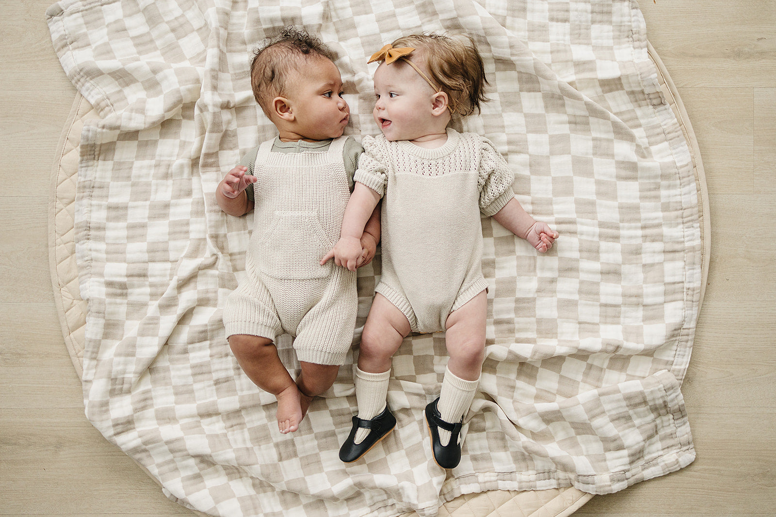 Oatmeal Pocket Knit Overalls Mebie Baby