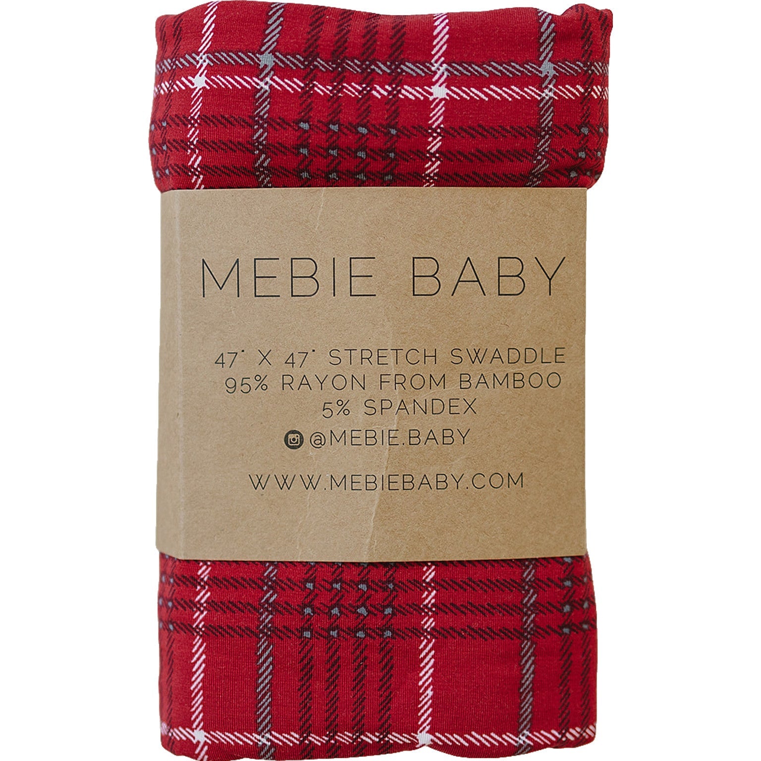 Red Plaid Stretch Swaddle Mebie Baby