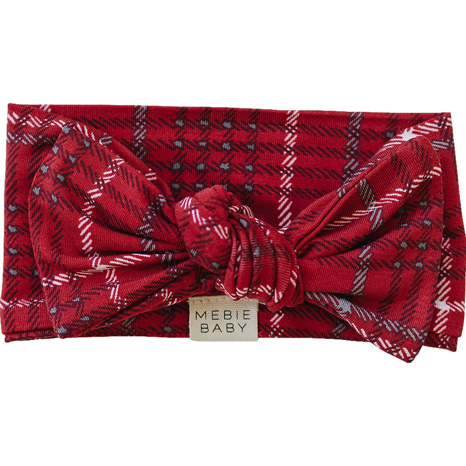 Red Plaid Bamboo Head Wrap Mebie Baby