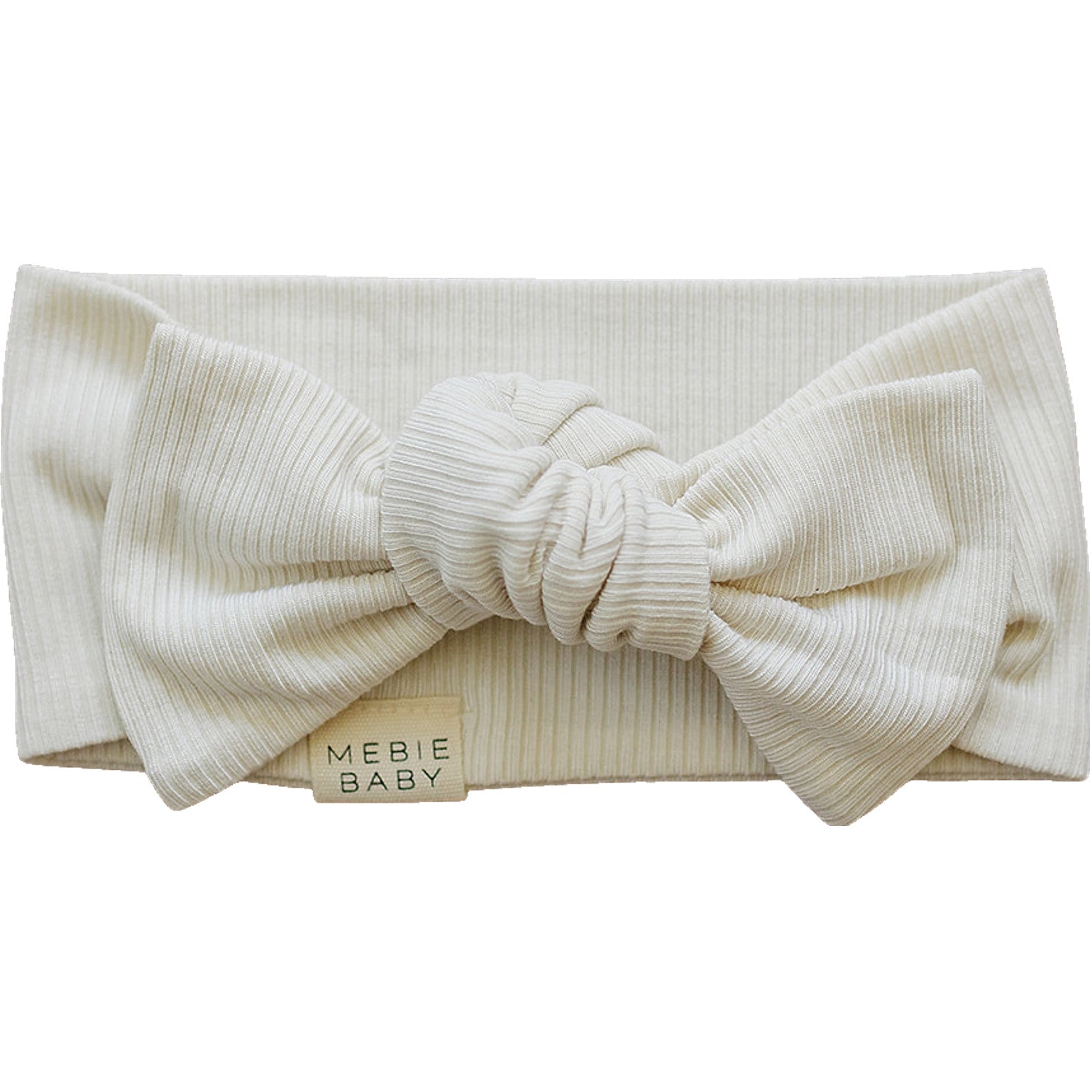 Cream Ribbed Bamboo Head Wrap Mebie Baby