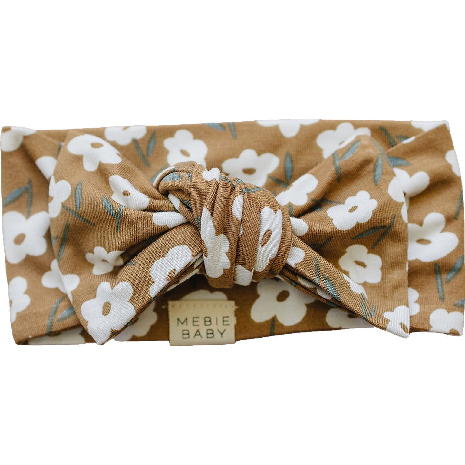 Mustard Floral Bamboo Head Wrap  Mebie Baby