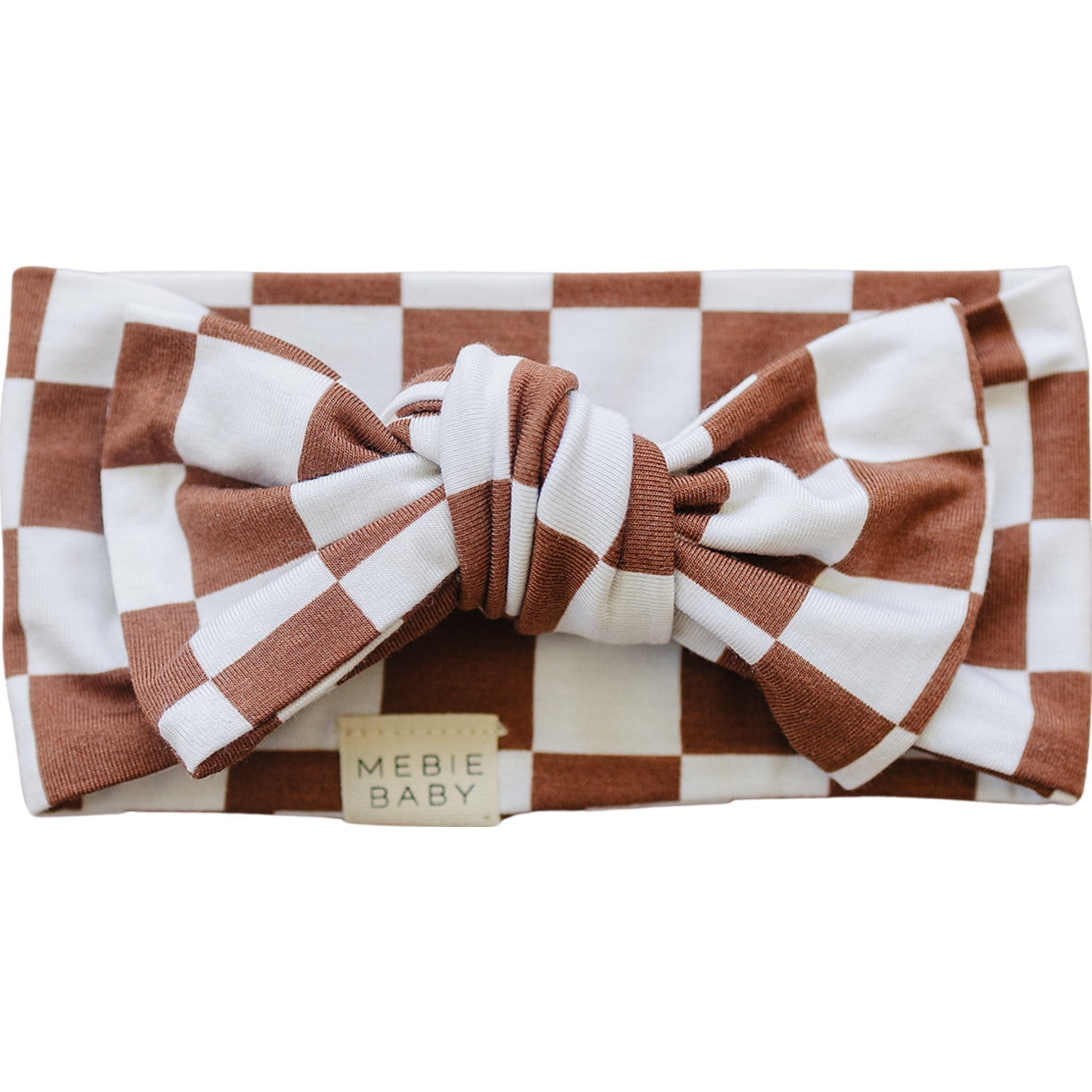 Rust Checkered Bamboo Head Wrap Mebie Baby