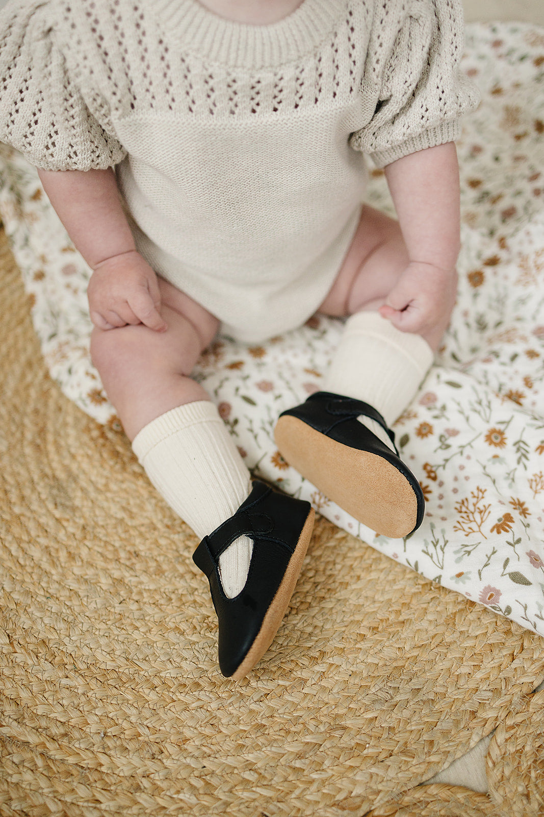 Oatmeal Knit Shirt Romper Mebie Baby