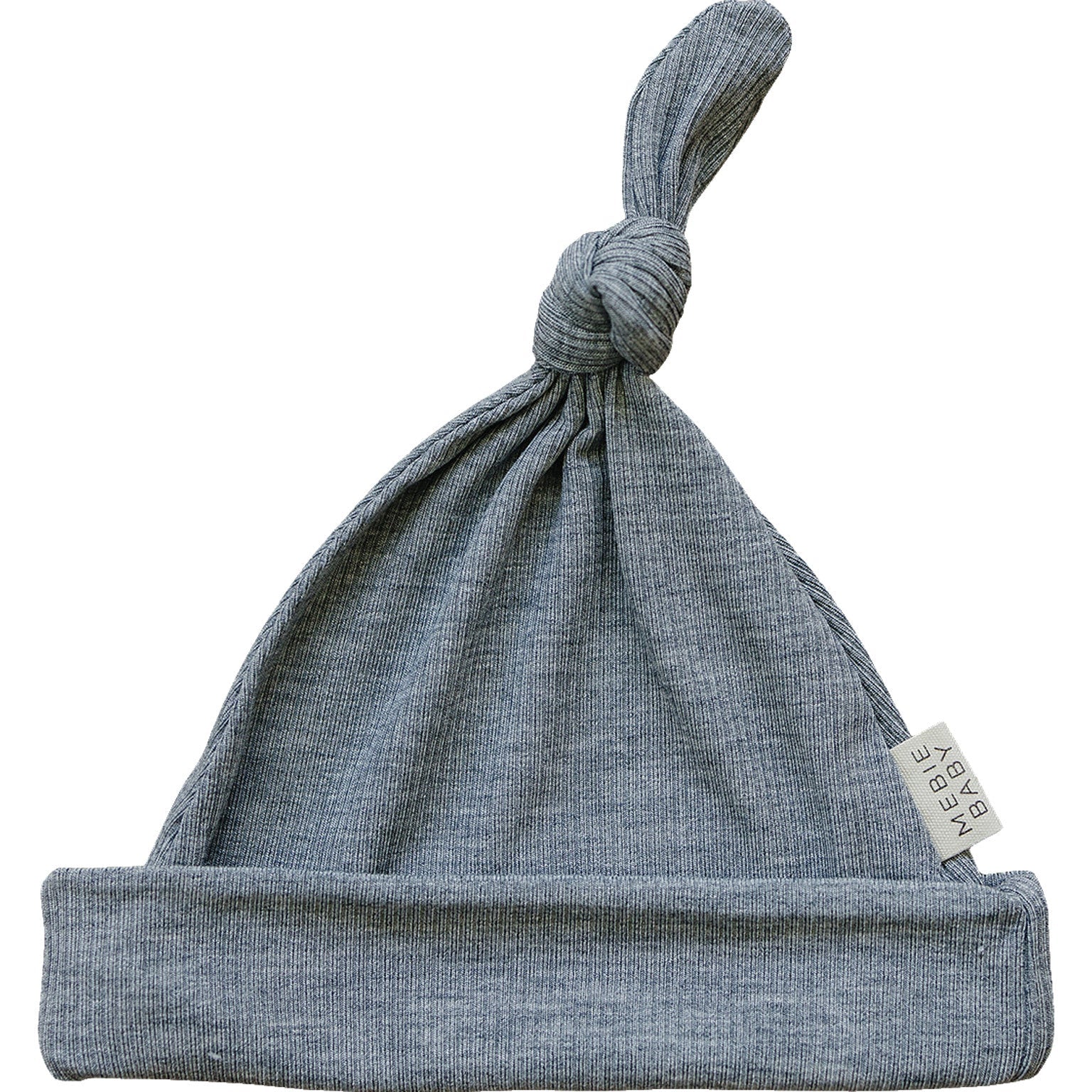 Heather Grey Ribbed Bamboo Newborn Knot Hat  Mebie Baby