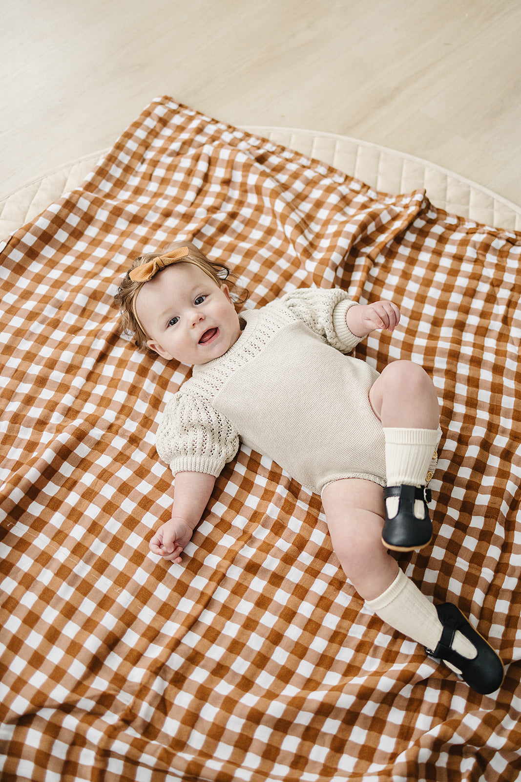 Oatmeal Knit Shirt Romper Mebie Baby