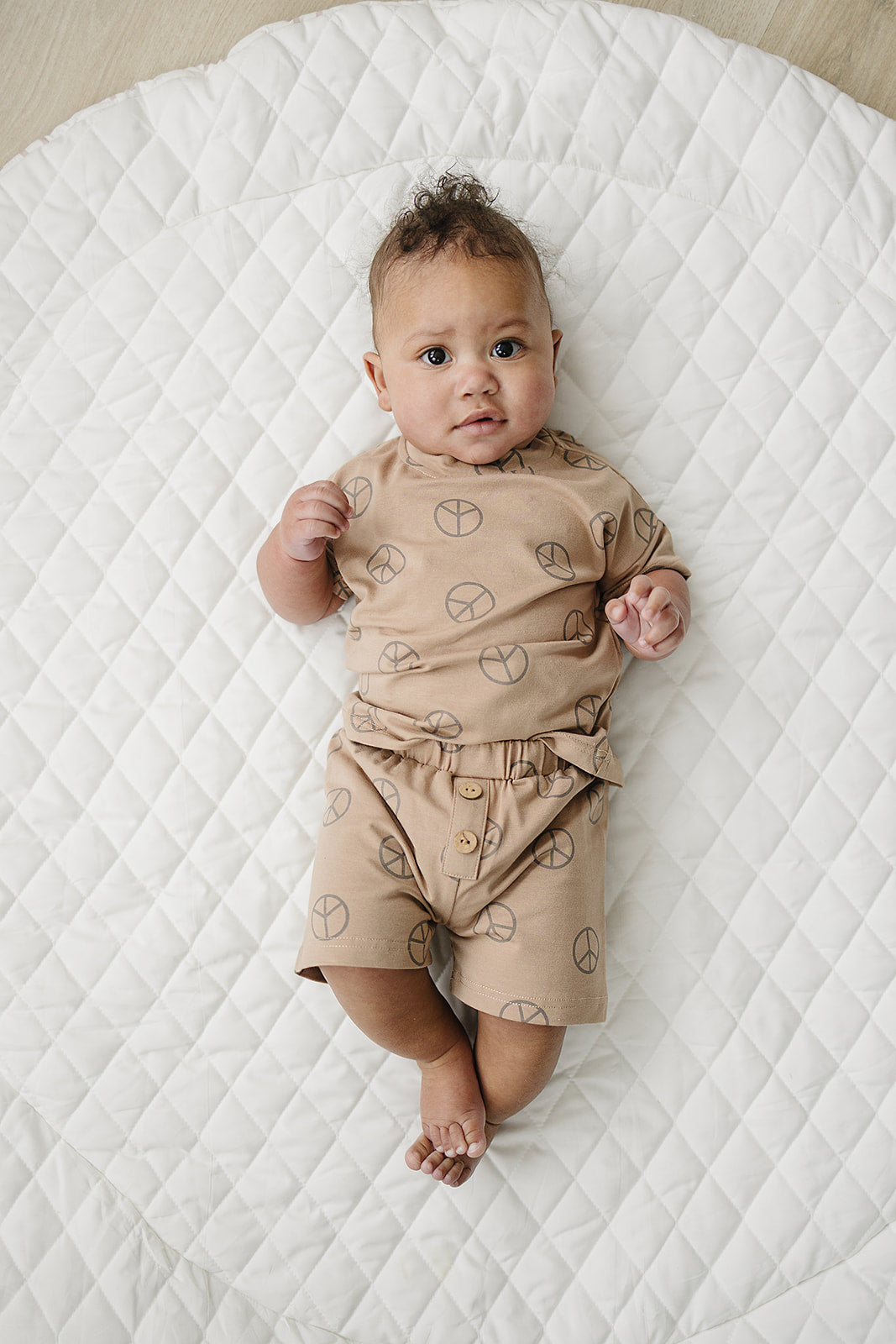 Peace Button Short Set Mebie Baby