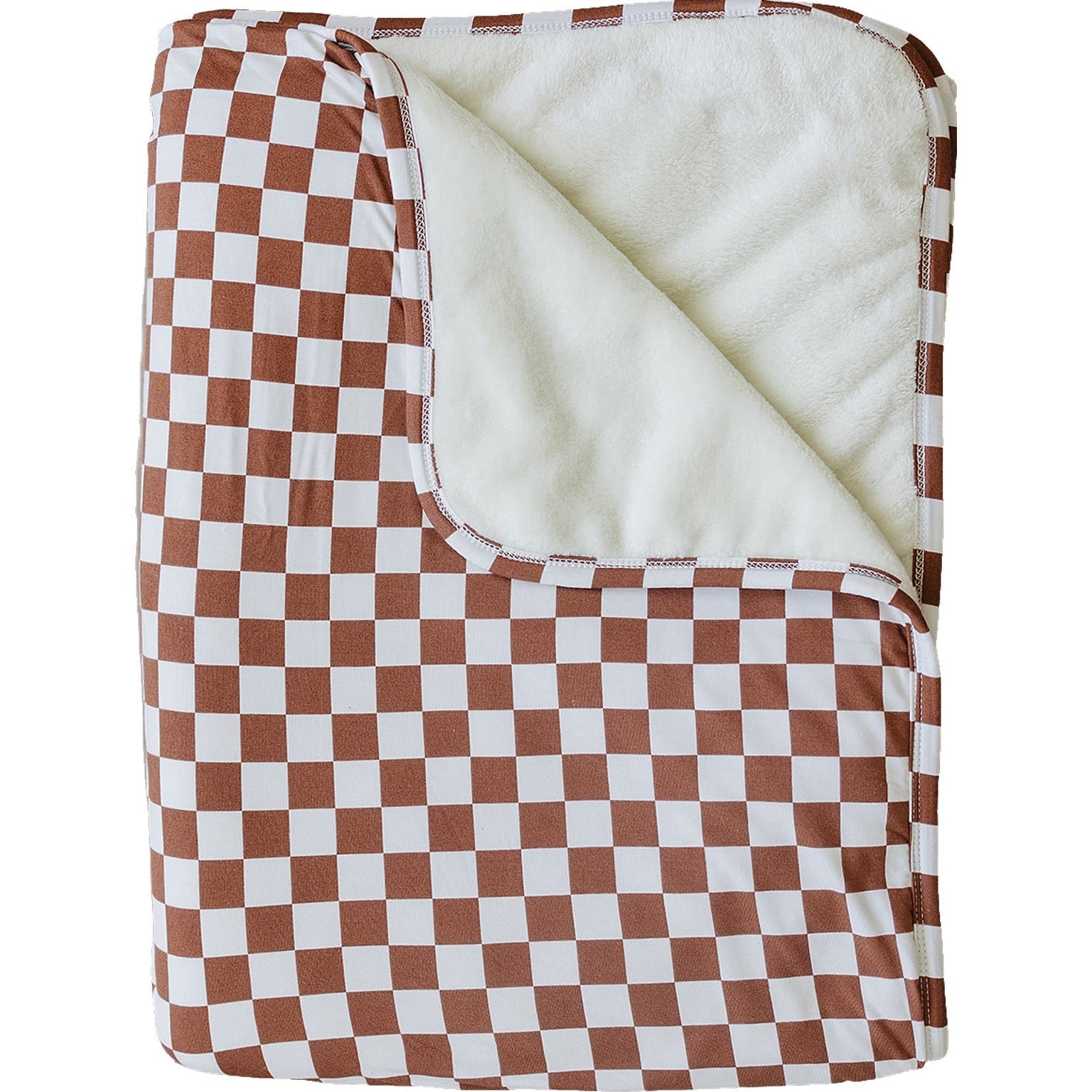 Rust Checkered Bamboo Fleece Quilt Mebie Baby