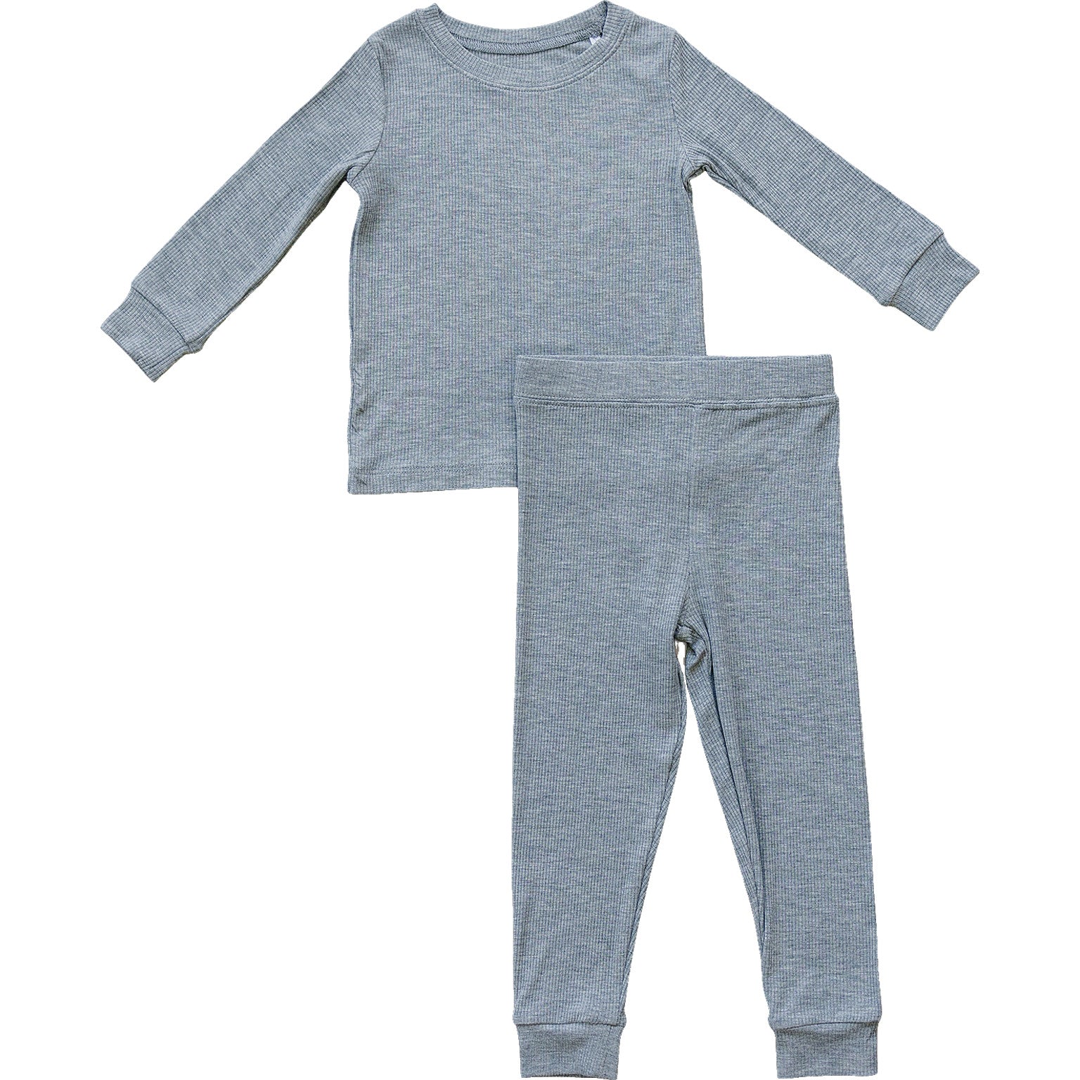 Heather Grey Ribbed Bamboo Cozy Set  Mebie Baby