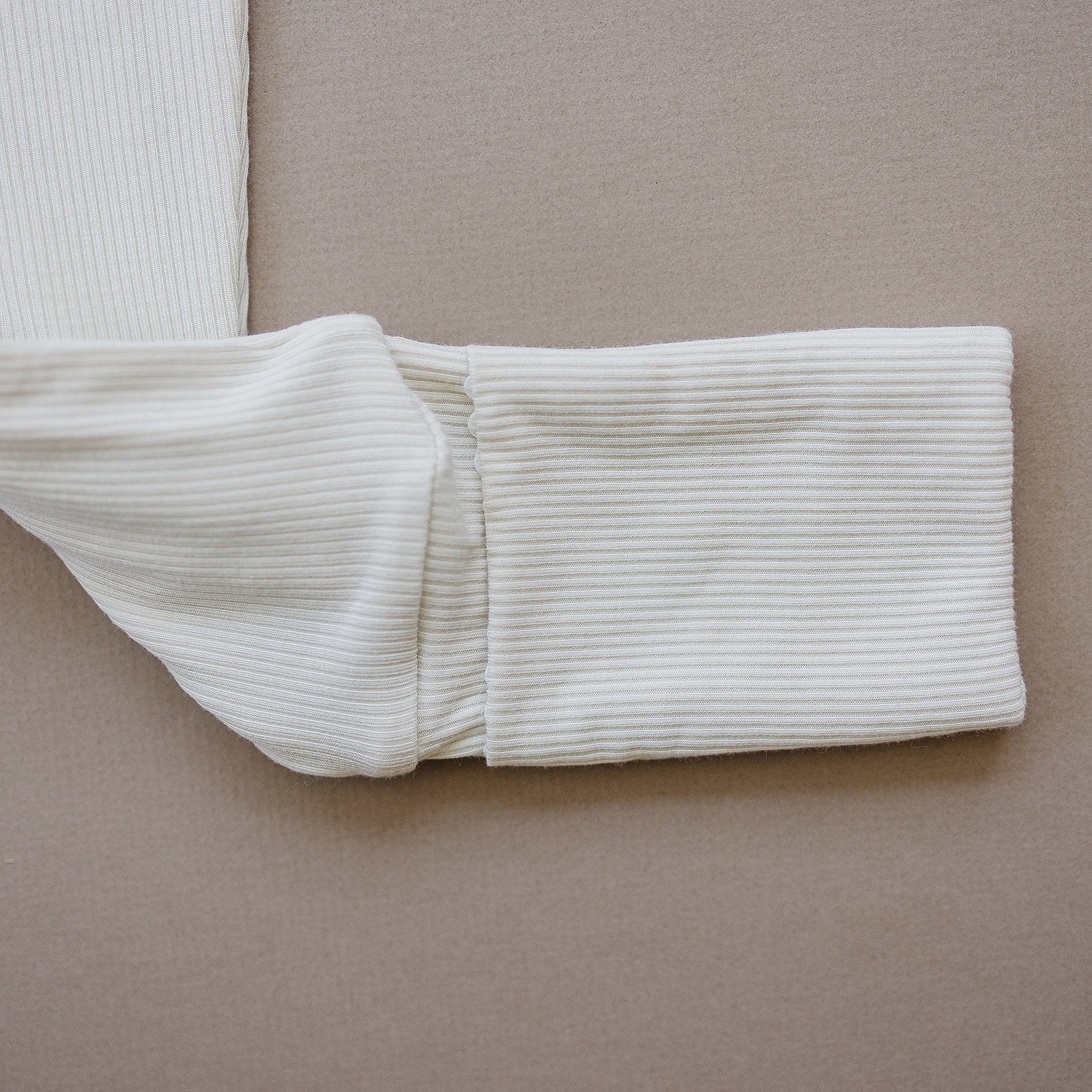 Cream Ribbed Bamboo Zipper  Mebie Baby