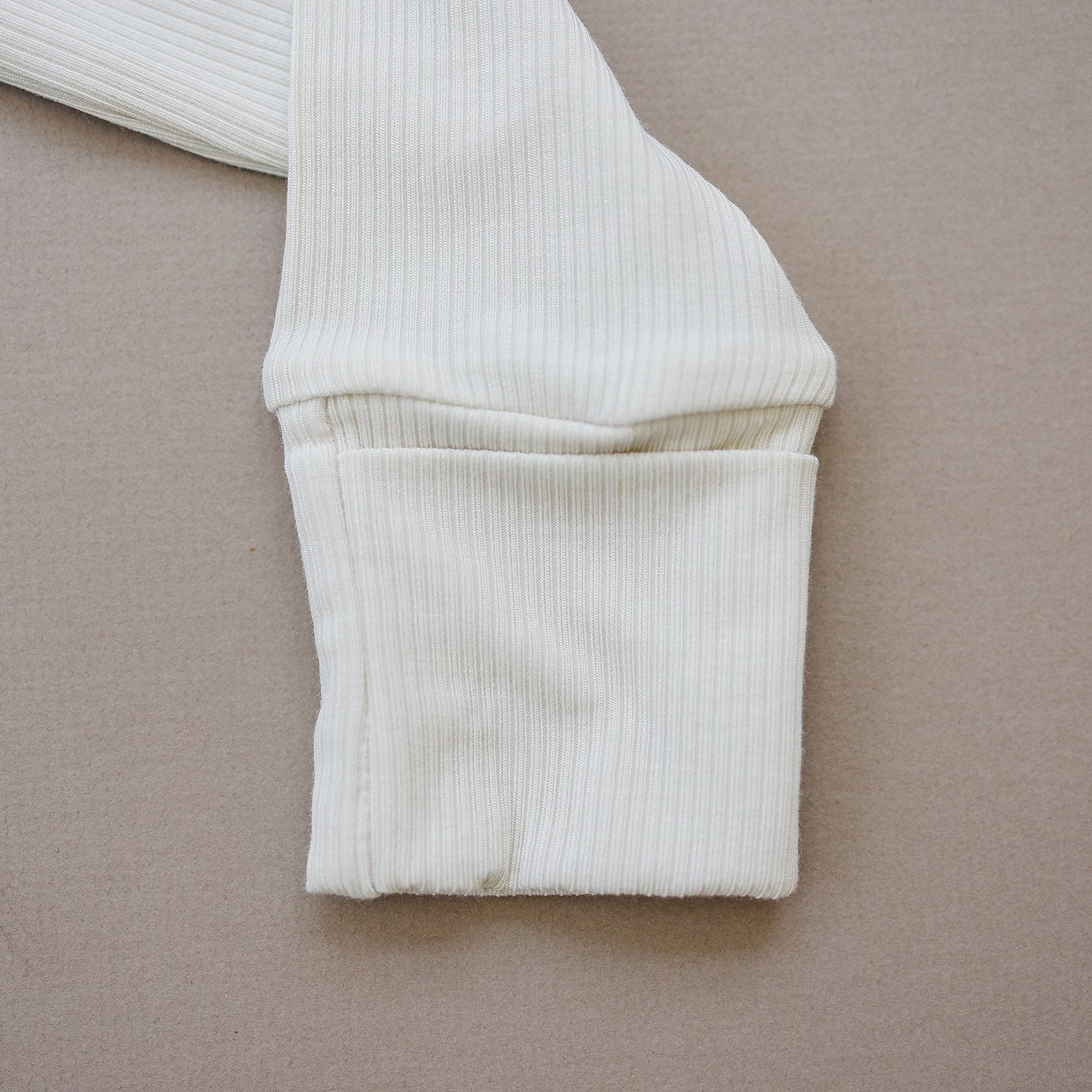 Cream Ribbed Bamboo Zipper  Mebie Baby