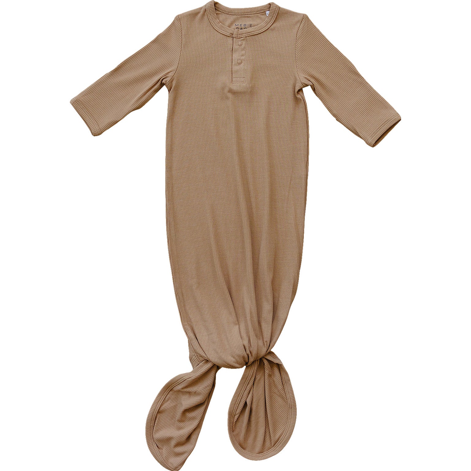 Latte Ribbed Bamboo Knot Gown  Mebie Baby