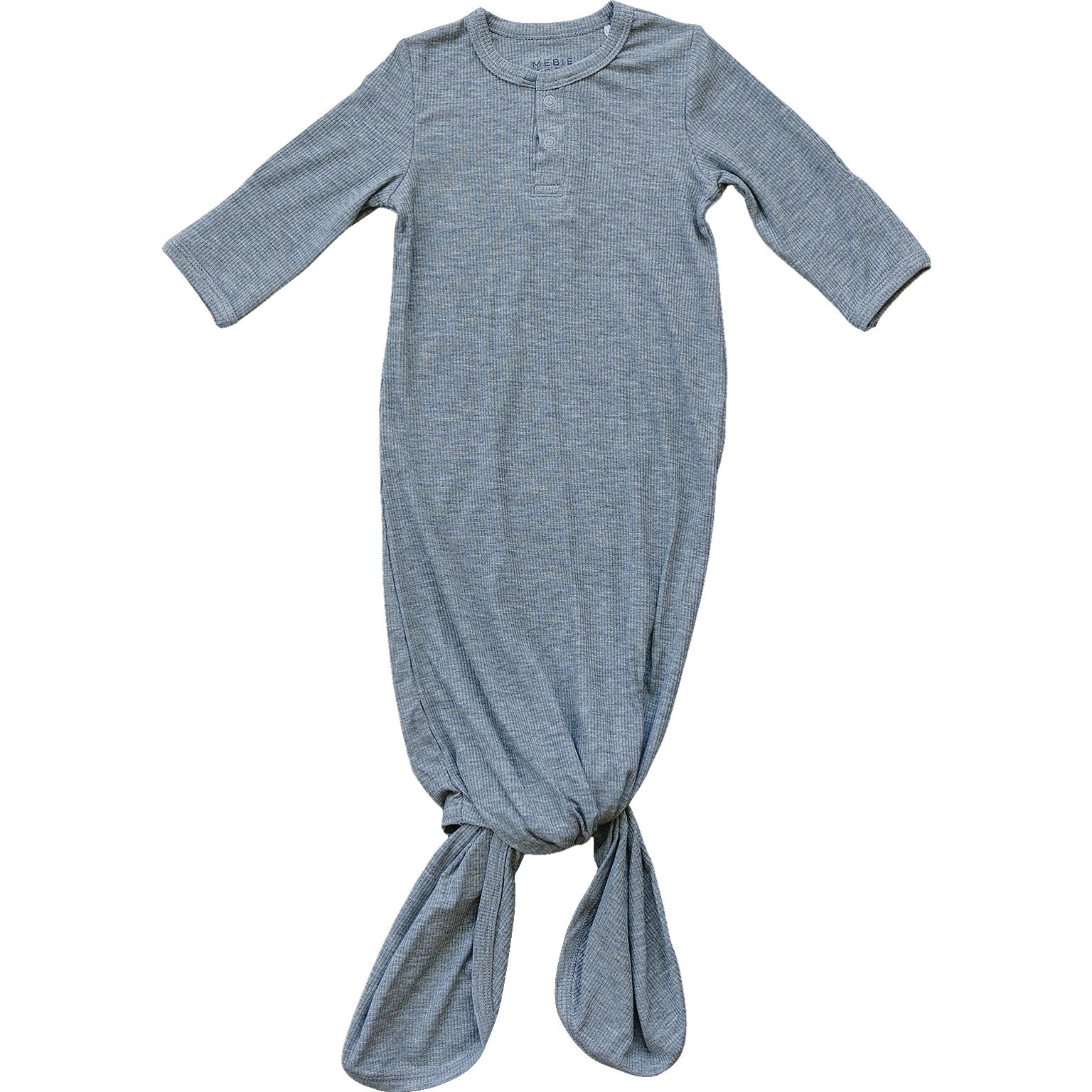 Heather Grey Ribbed Bamboo Knot Gown Mebie Baby