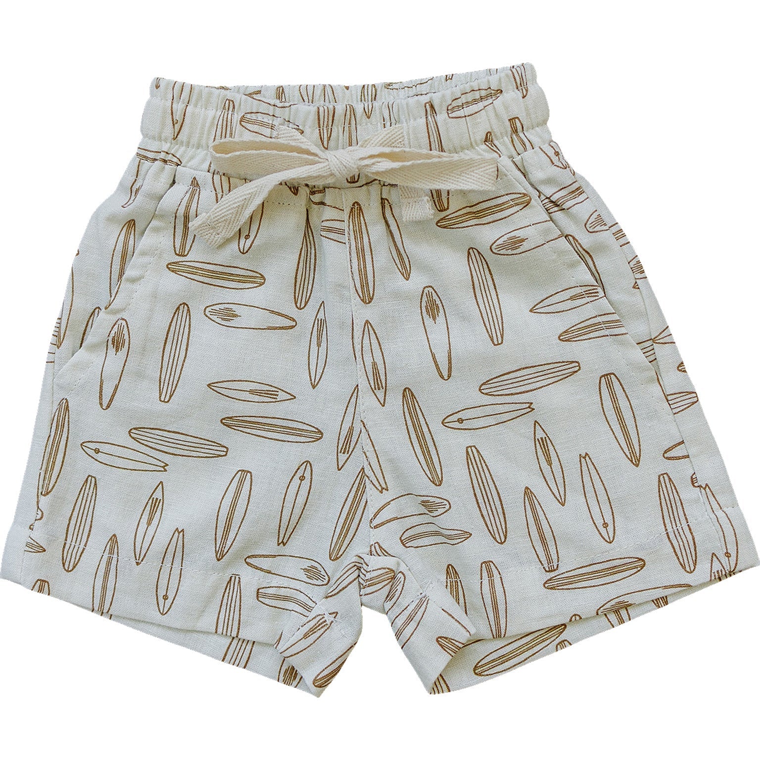 Surfboard Linen Cotton Shorts  Mebie Baby