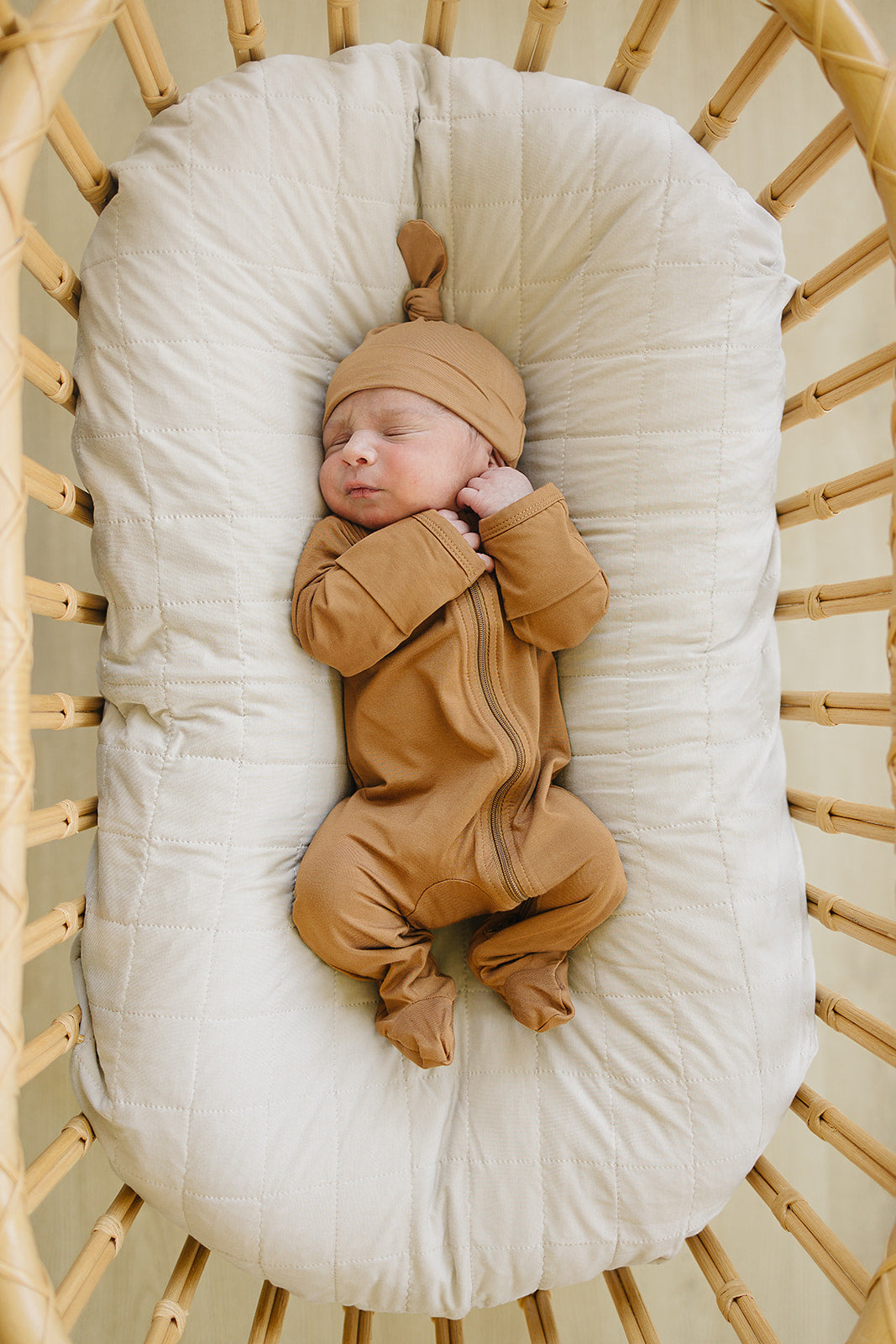 Mustard Bamboo Newborn Knot Hat