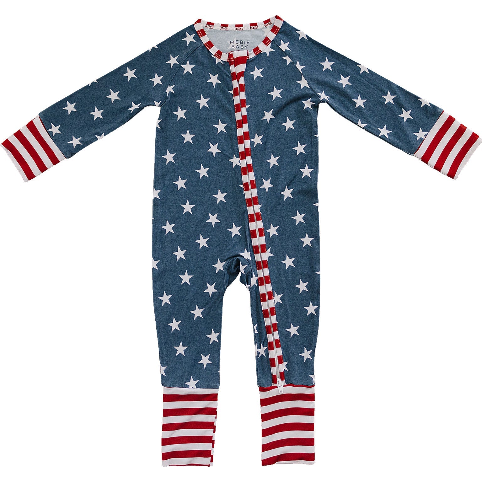 Stars + Stripes Bamboo Zipper  Mebie Baby