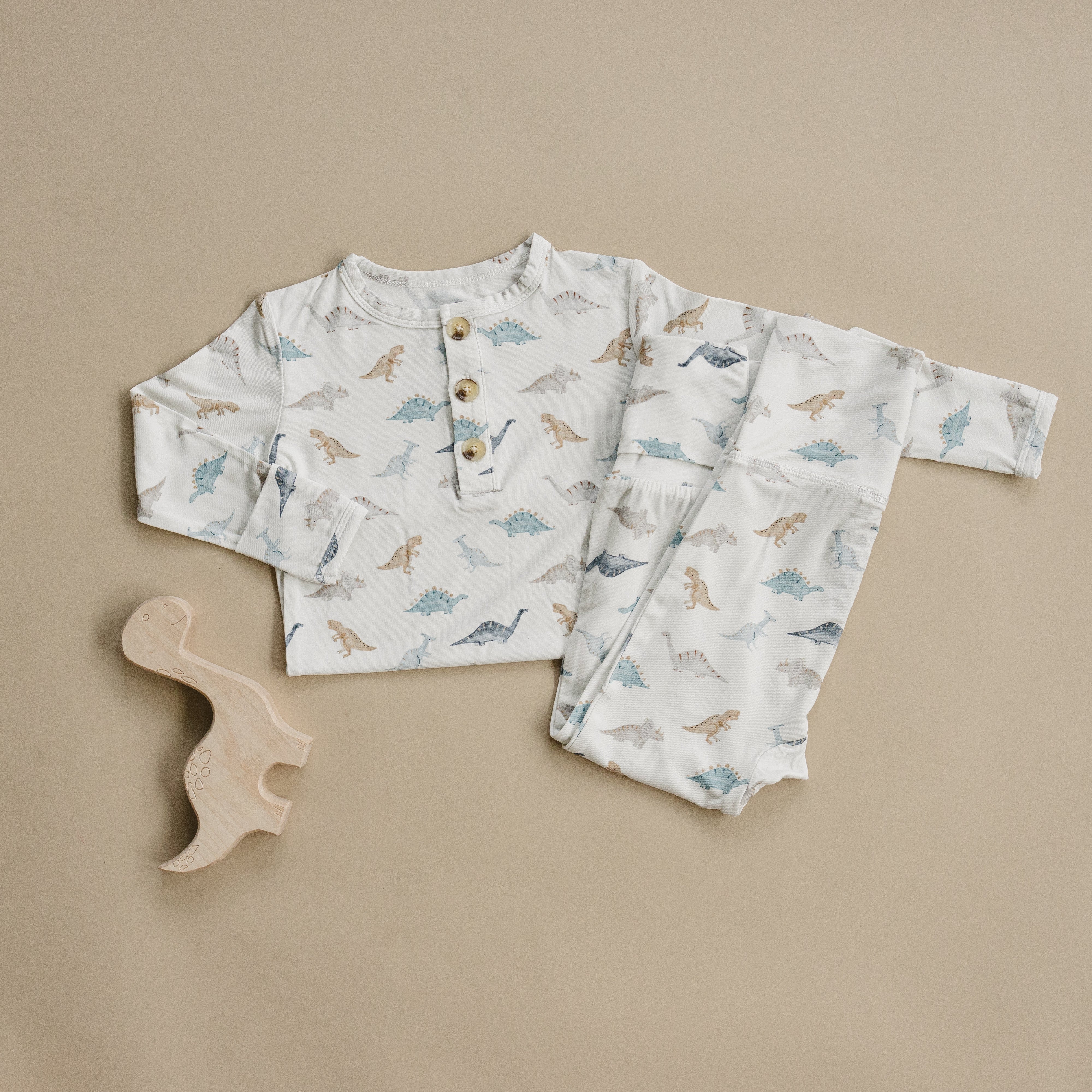 Snugglesaurus 2pc Henley Bamboo Pajamas - Sizes Newborn & Up!