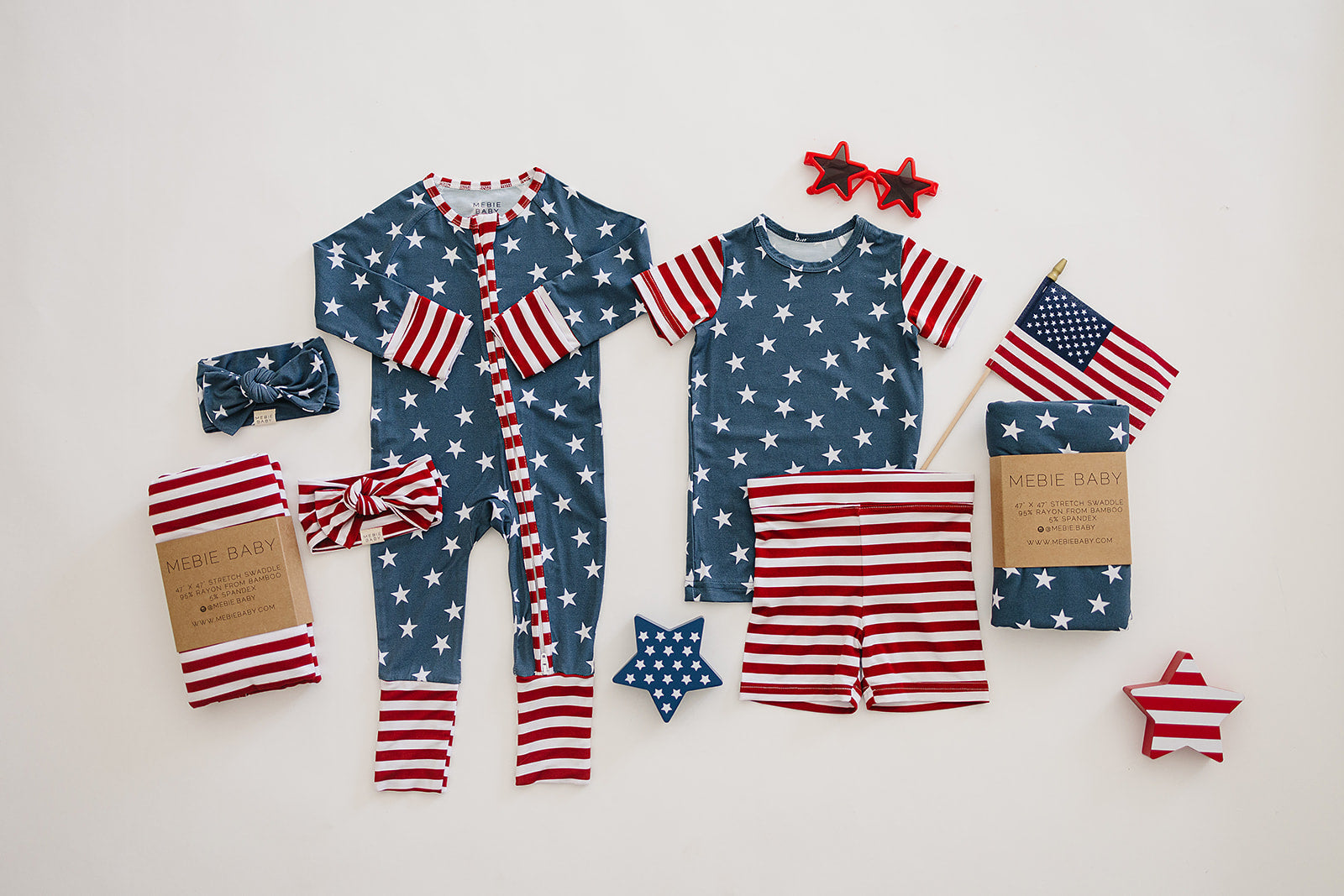 Stripes Bamboo Stretch Swaddle Mebie Baby