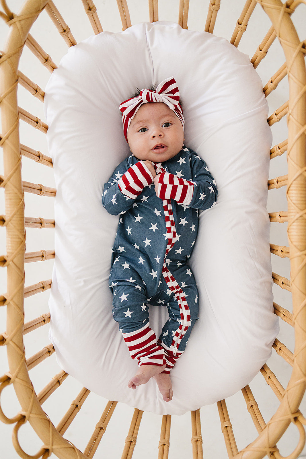 Stars + Stripes Bamboo Zipper  Mebie Baby