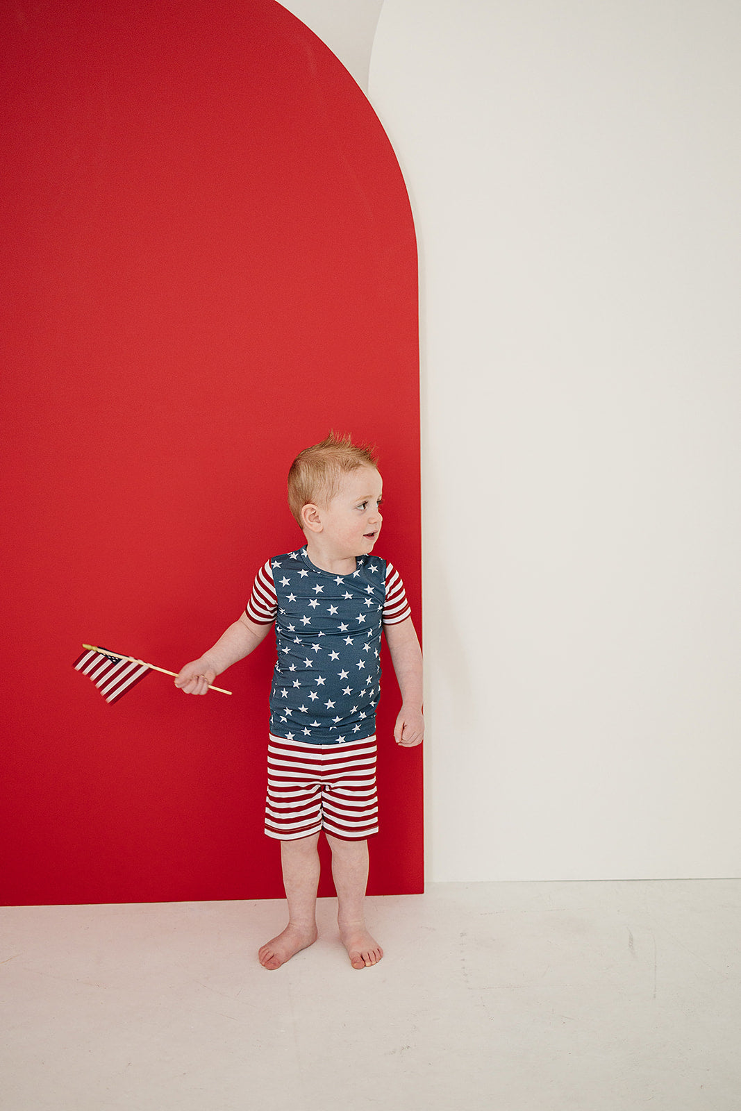 Stars + Stripes Bamboo Cozy Short Set Mebie Baby