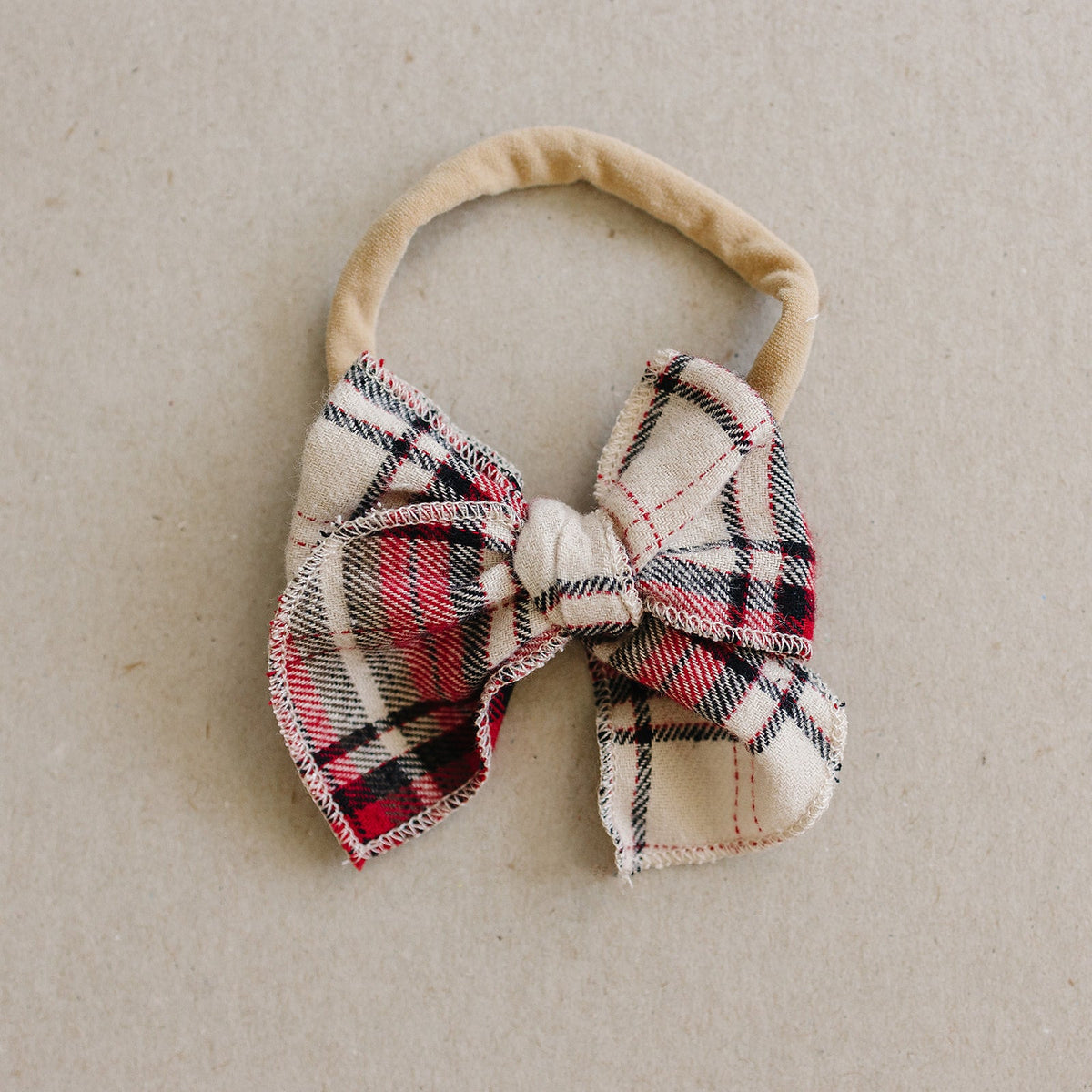 Red Plaid Hair Bow