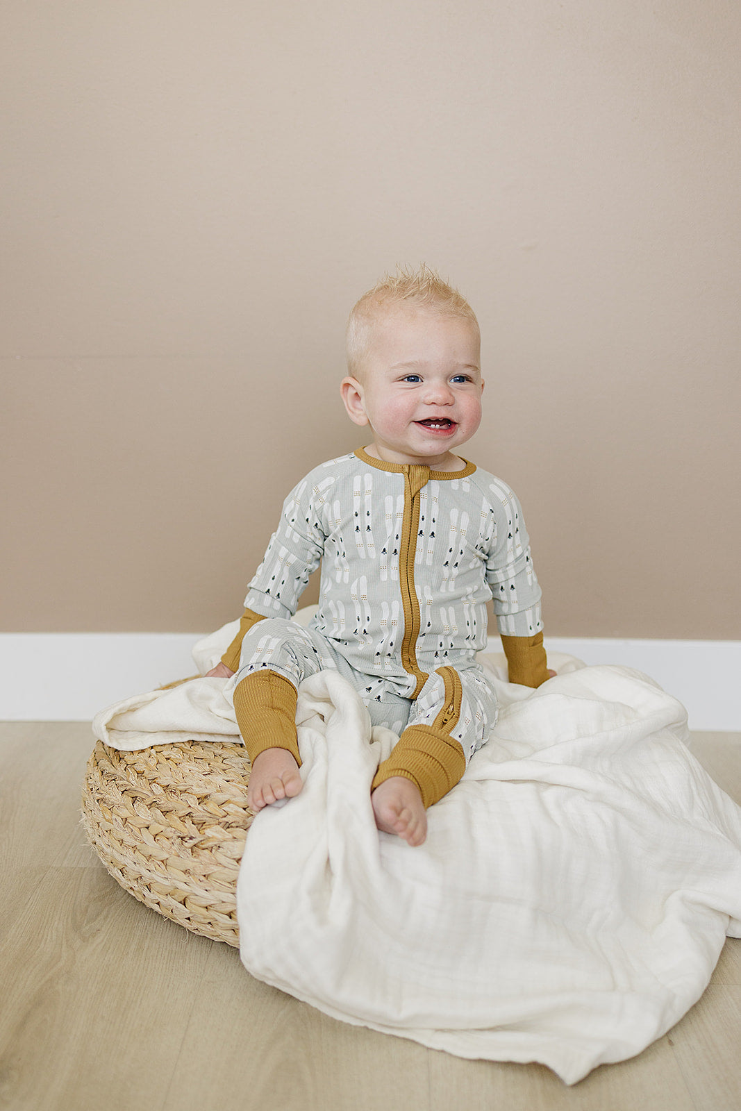 Ski Ribbed Bamboo Zipper Mebie Baby