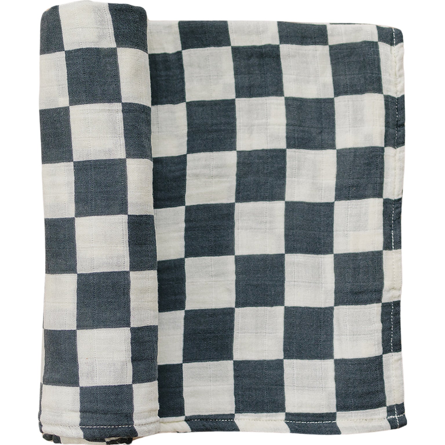 Charcoal Checkered Muslin Swaddle Blanket Mebie Baby