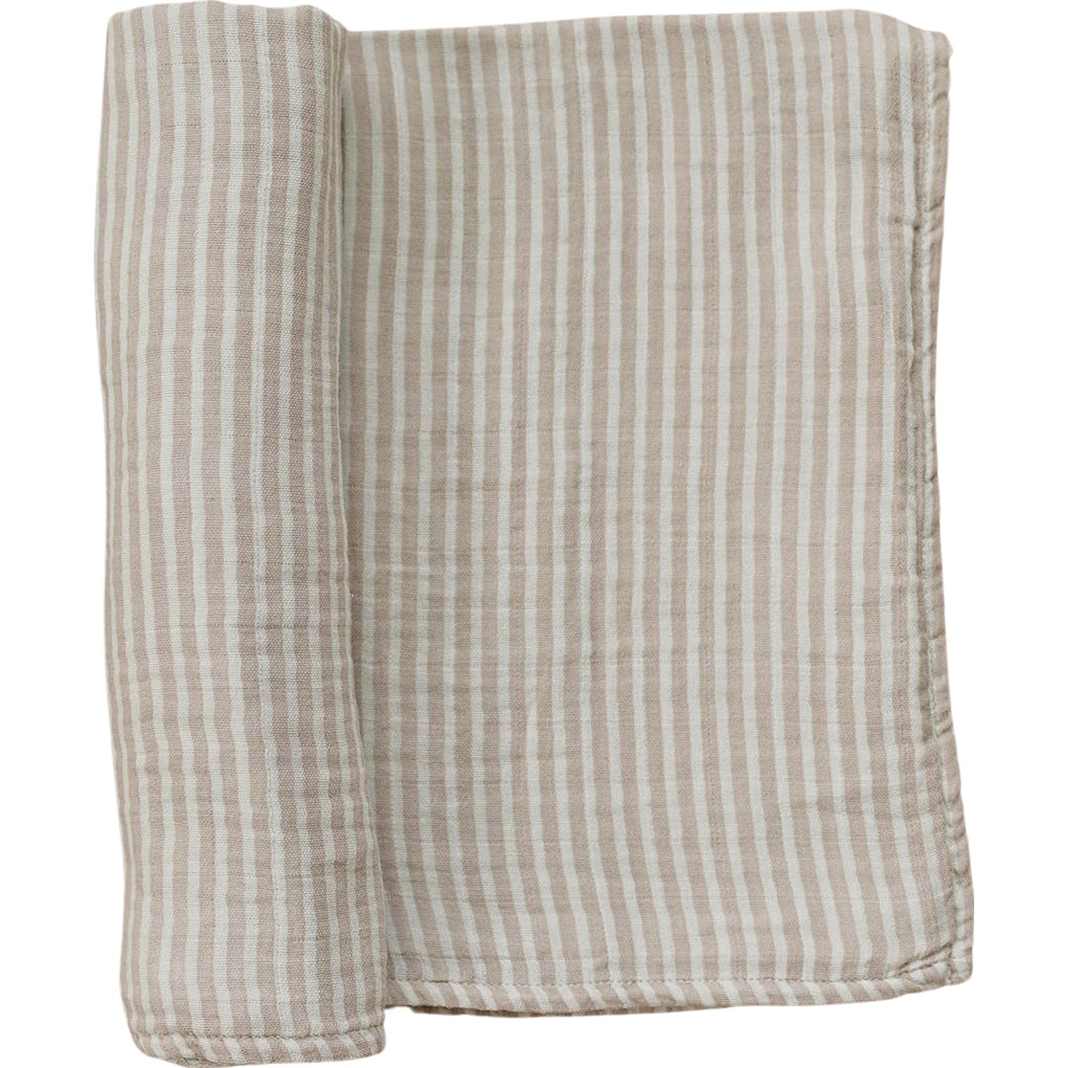 Taupe Stripe Muslin Swaddle Blanket  Mebie Baby