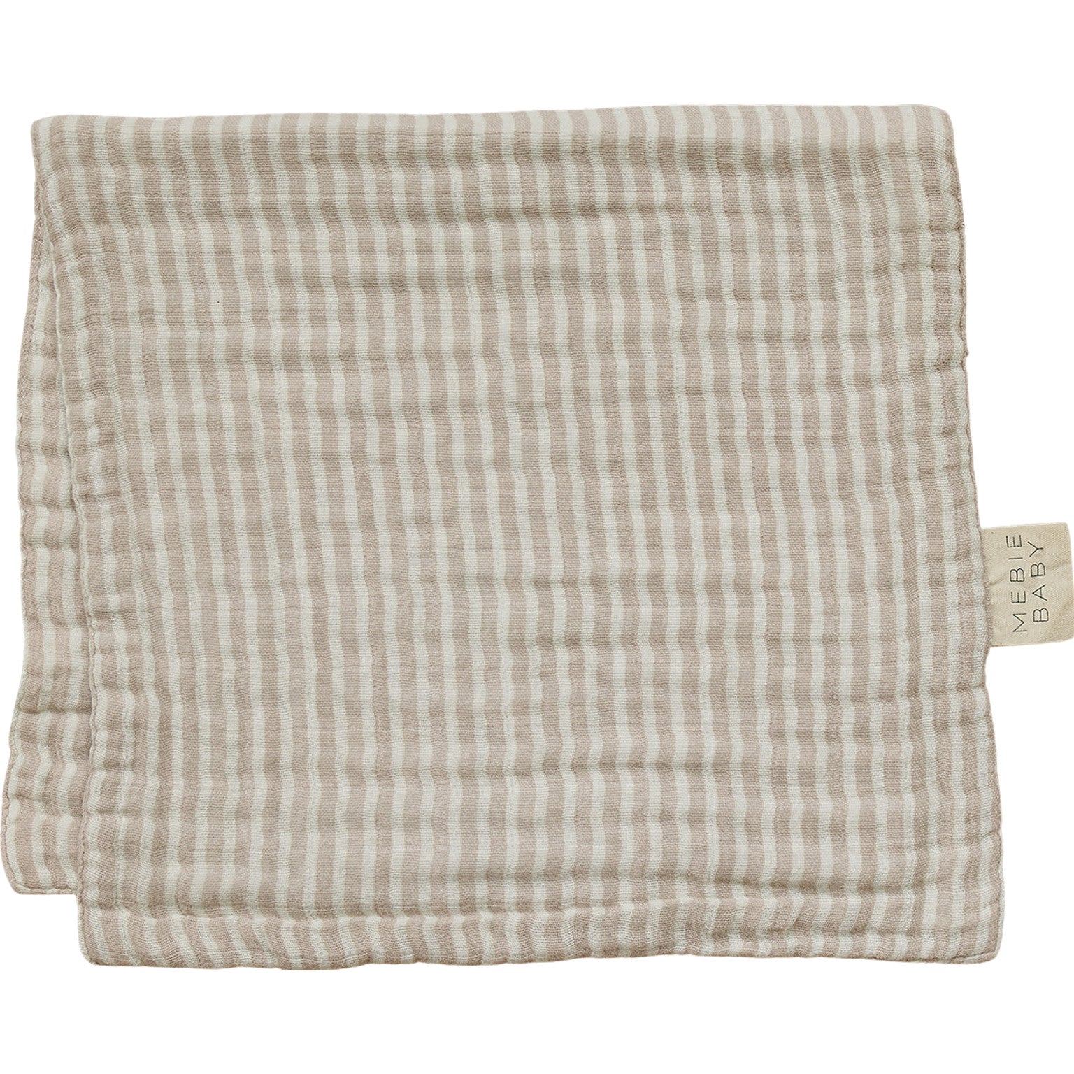 Taupe Stripe Muslin Burp Cloth Mebie Baby