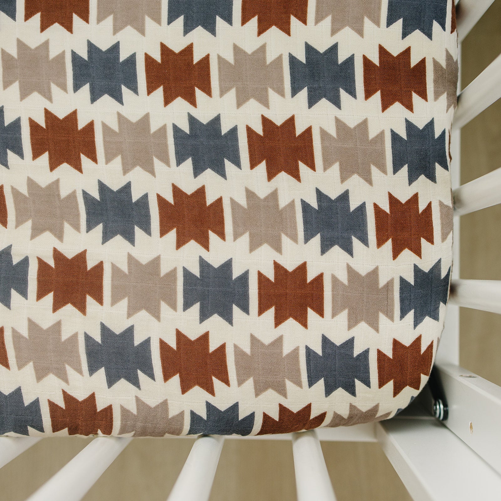 Western Aztec Muslin Crib Sheet  Mebie Baby