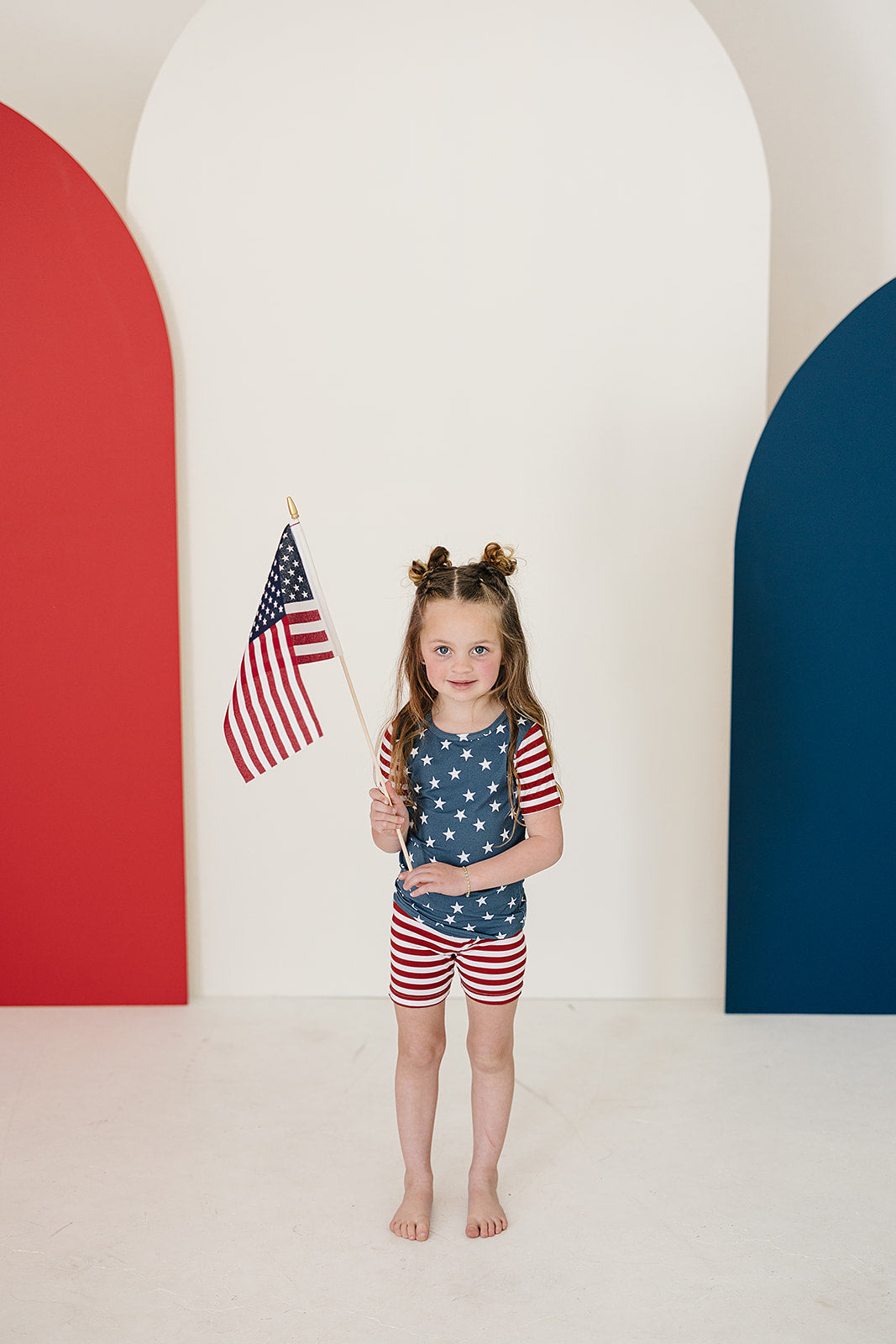 Stars + Stripes Bamboo Cozy Short Set Mebie Baby
