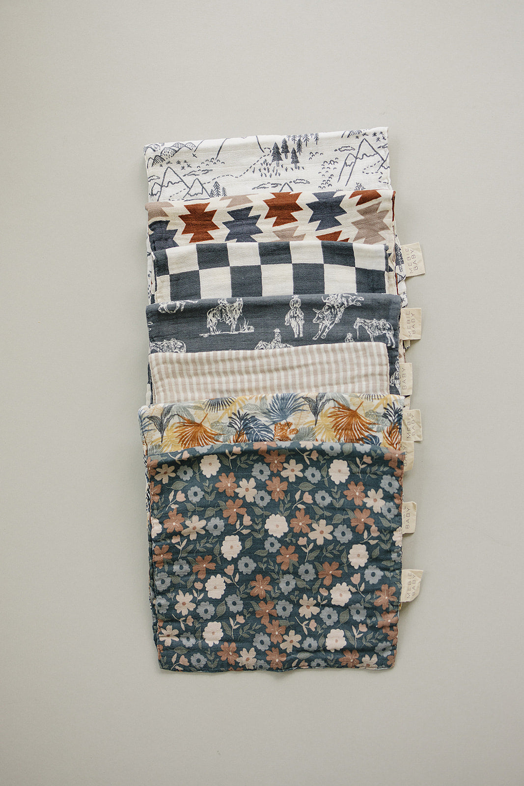 Charcoal Checkered Muslin Burp Cloth Mebie Baby