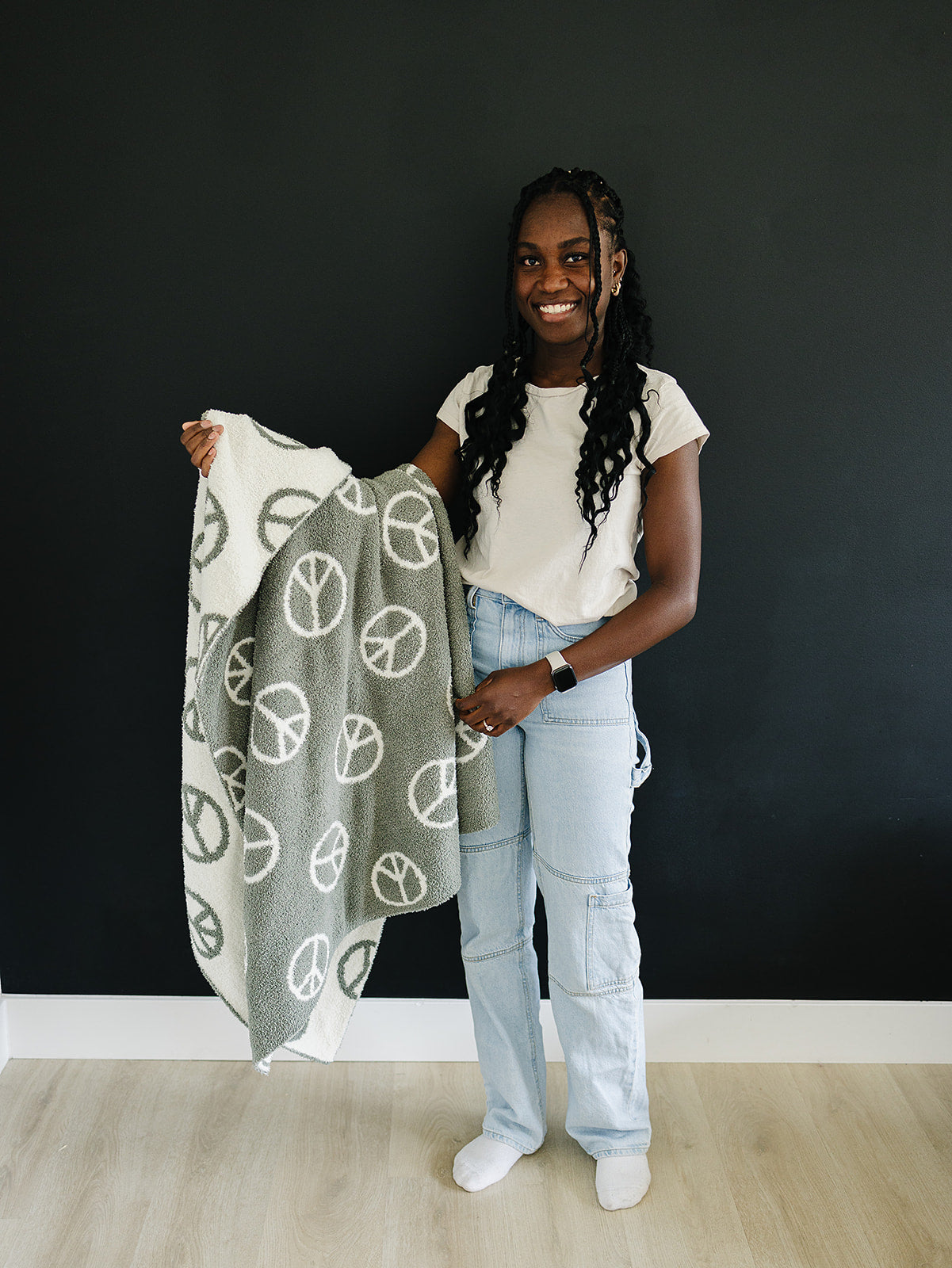 Peace Plush Blanket  Mebie Baby