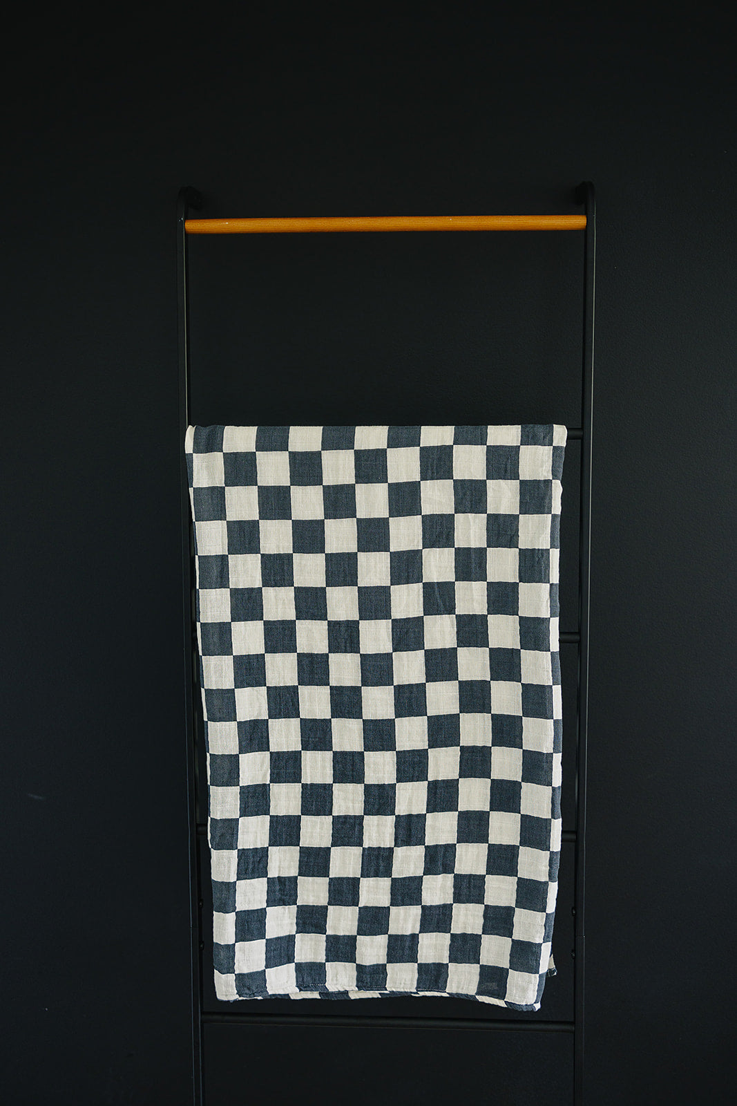 Charcoal Checkered Muslin Swaddle Blanket Mebie Baby