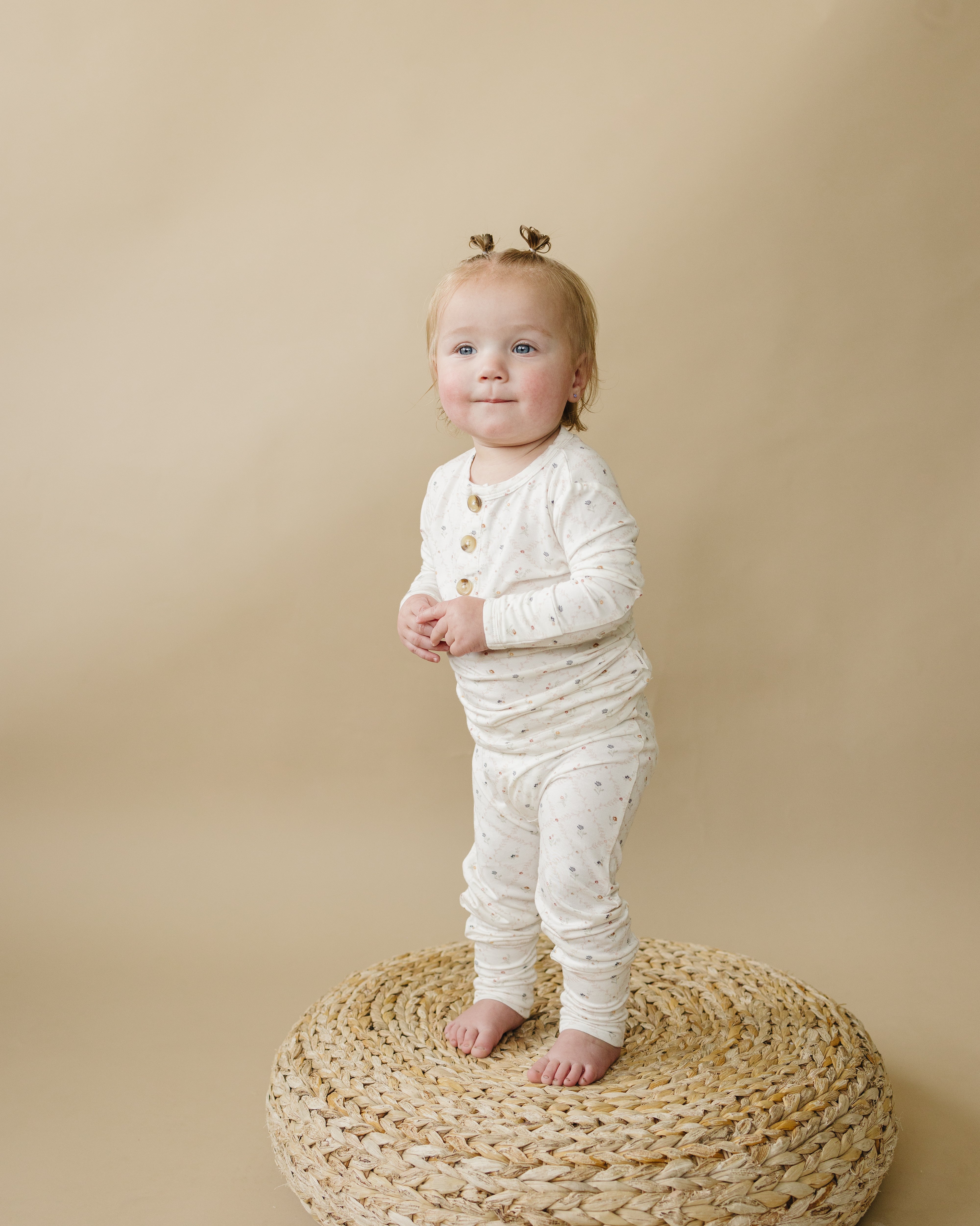 Vintage Blooms 2pc Henley Bamboo Pajamas - Sizes Newborn & Up!