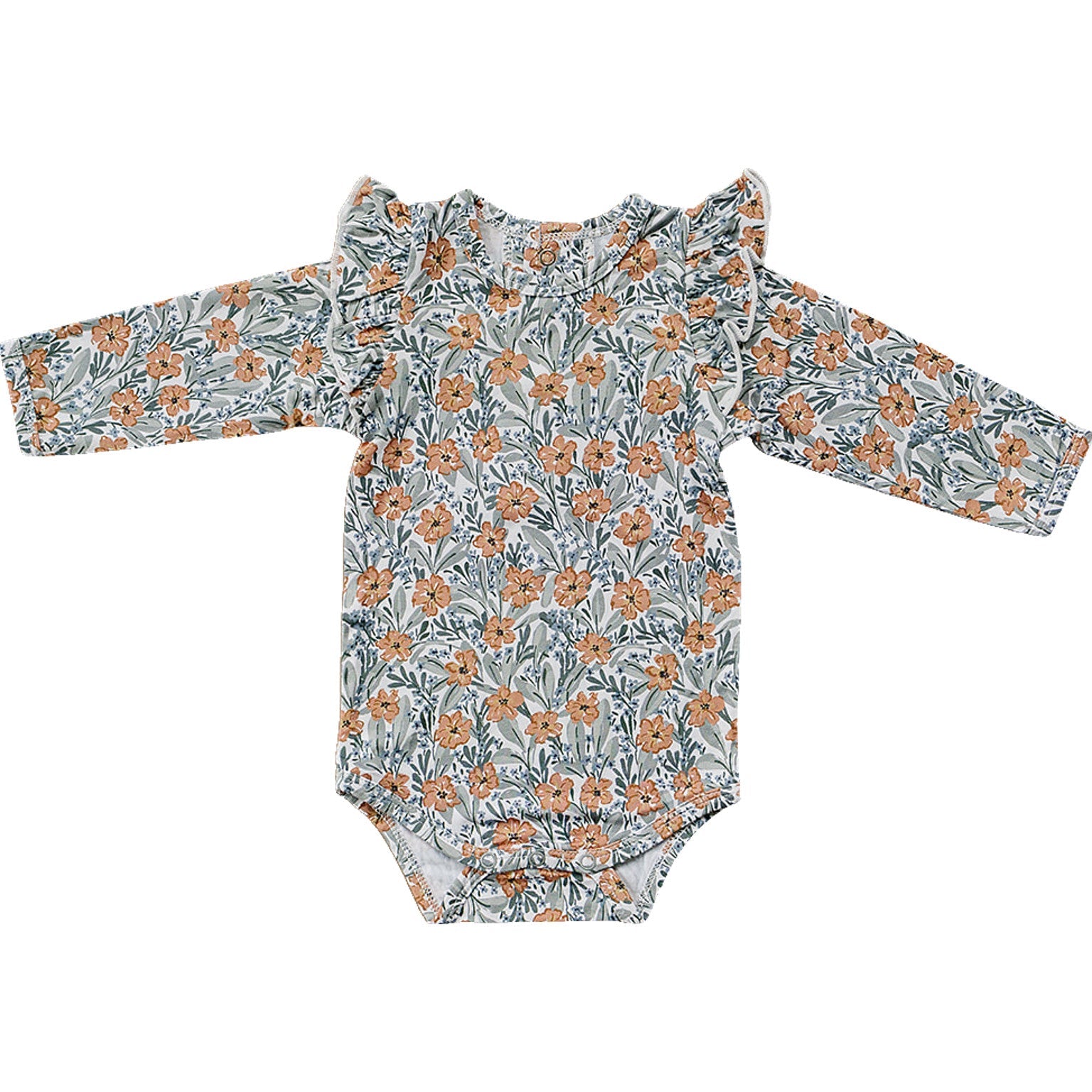Dainty Meadow Ruffle Sleeve Bamboo Bodysuit  Mebie Baby