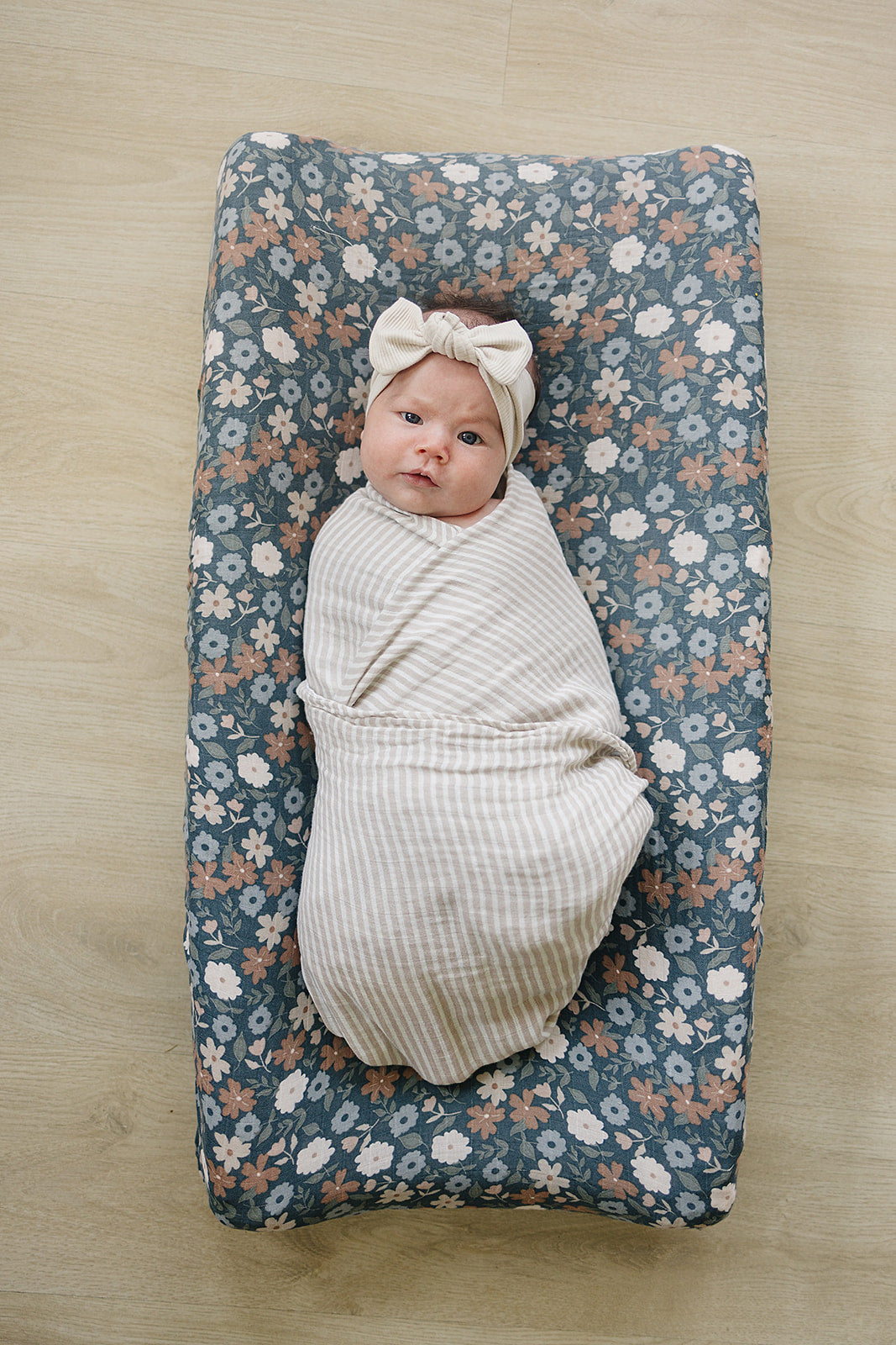 Midnight Floral Print Muslin Changing Pad Cover Mebie Baby