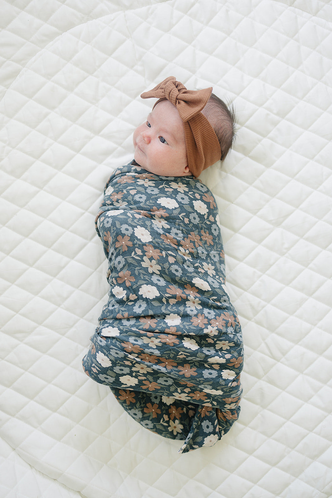 Midnight Floral Muslin Swaddle Blanket Mebie Baby