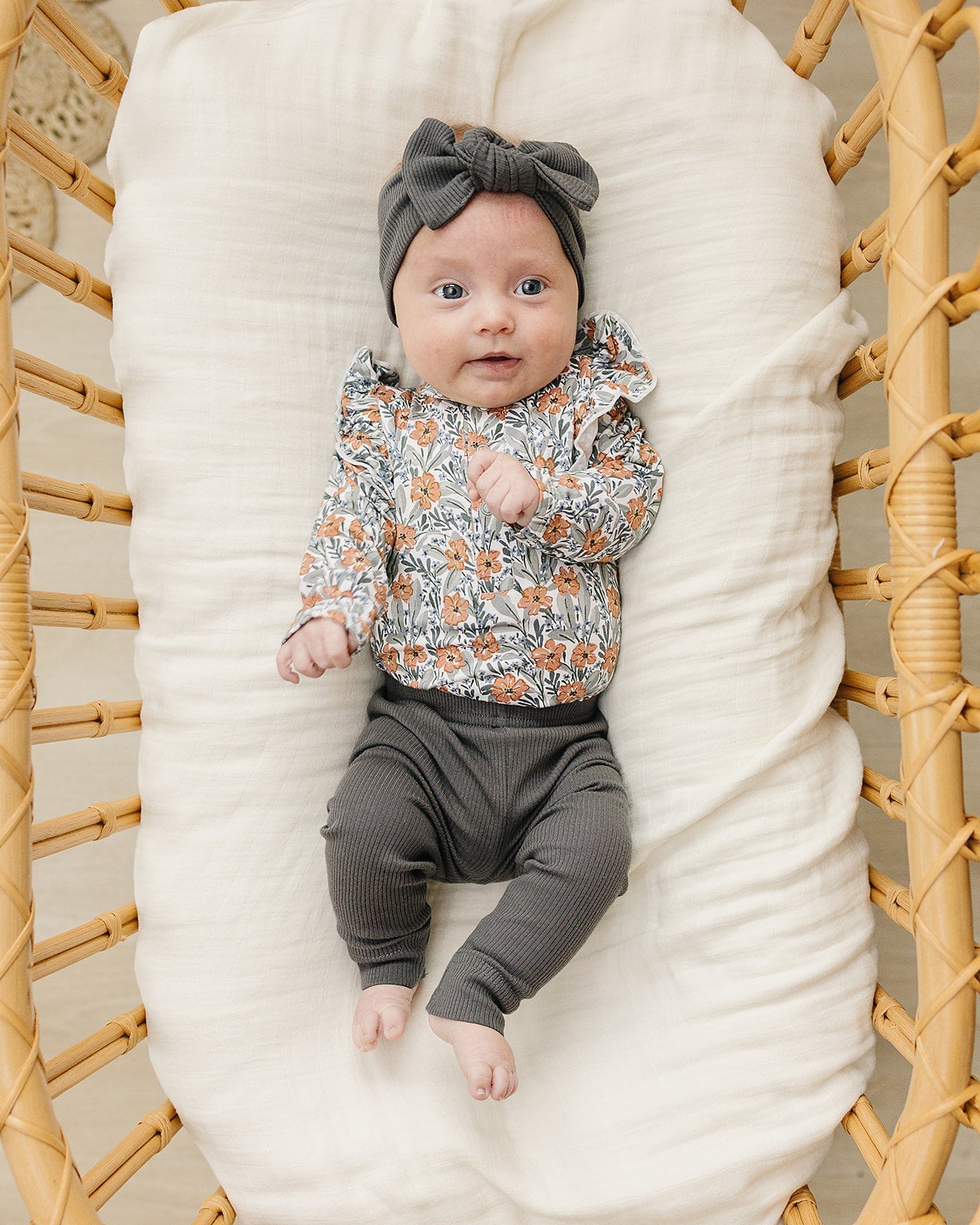 Dainty Meadow Ruffle Sleeve Bamboo Bodysuit  Mebie Baby