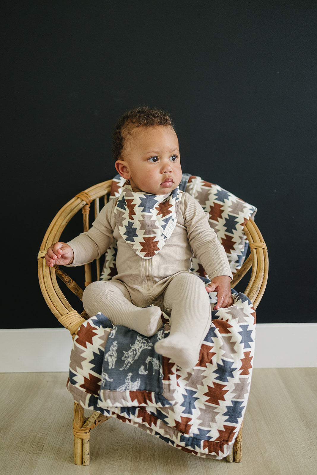 Western Aztec Muslin Bib Mebie Baby
