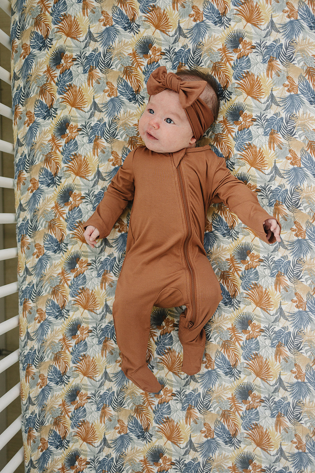 Paradise Palms Muslin Crib Sheet Mebie Baby