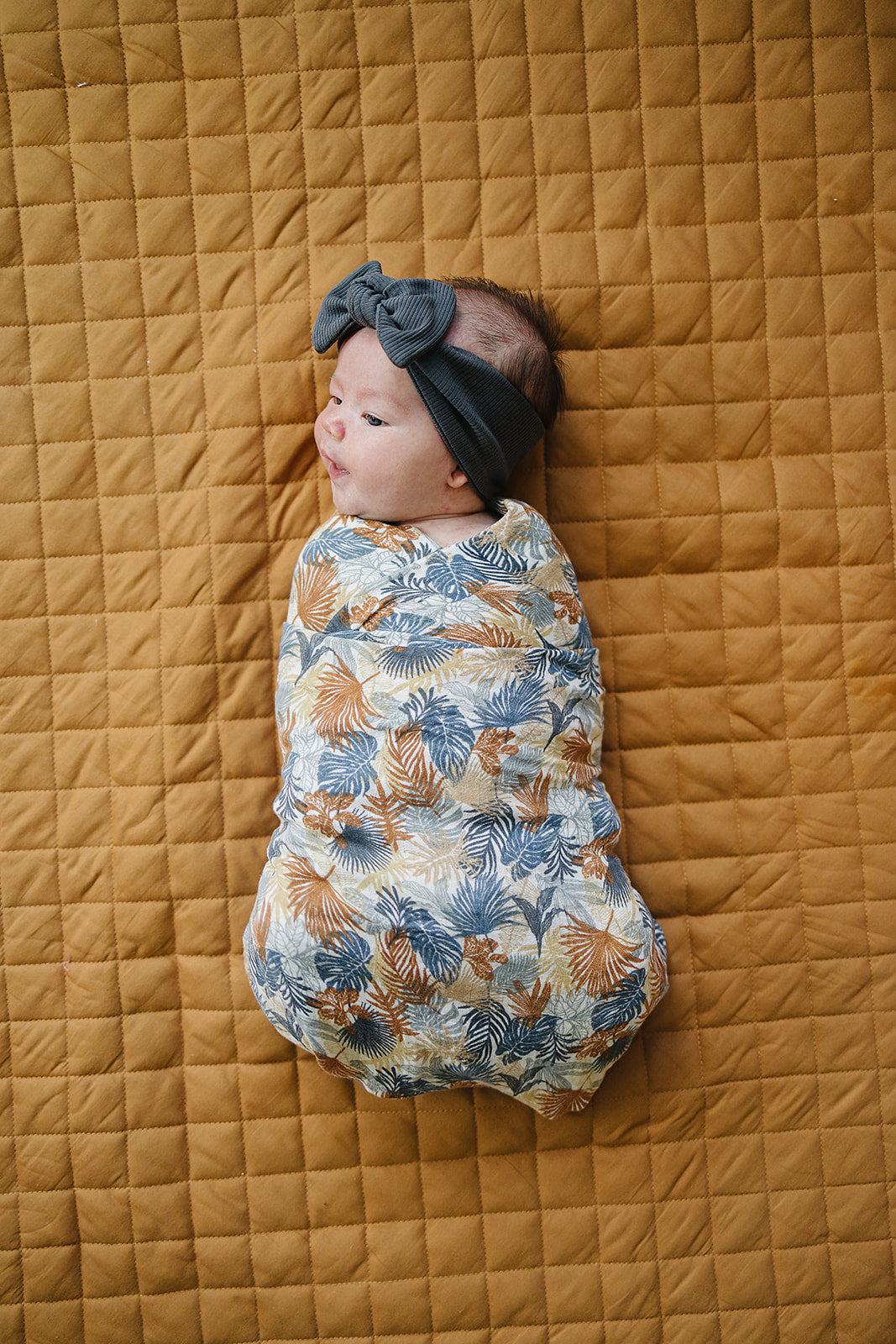 Paradise Palms Muslin Swaddle Blanket Mebie Baby